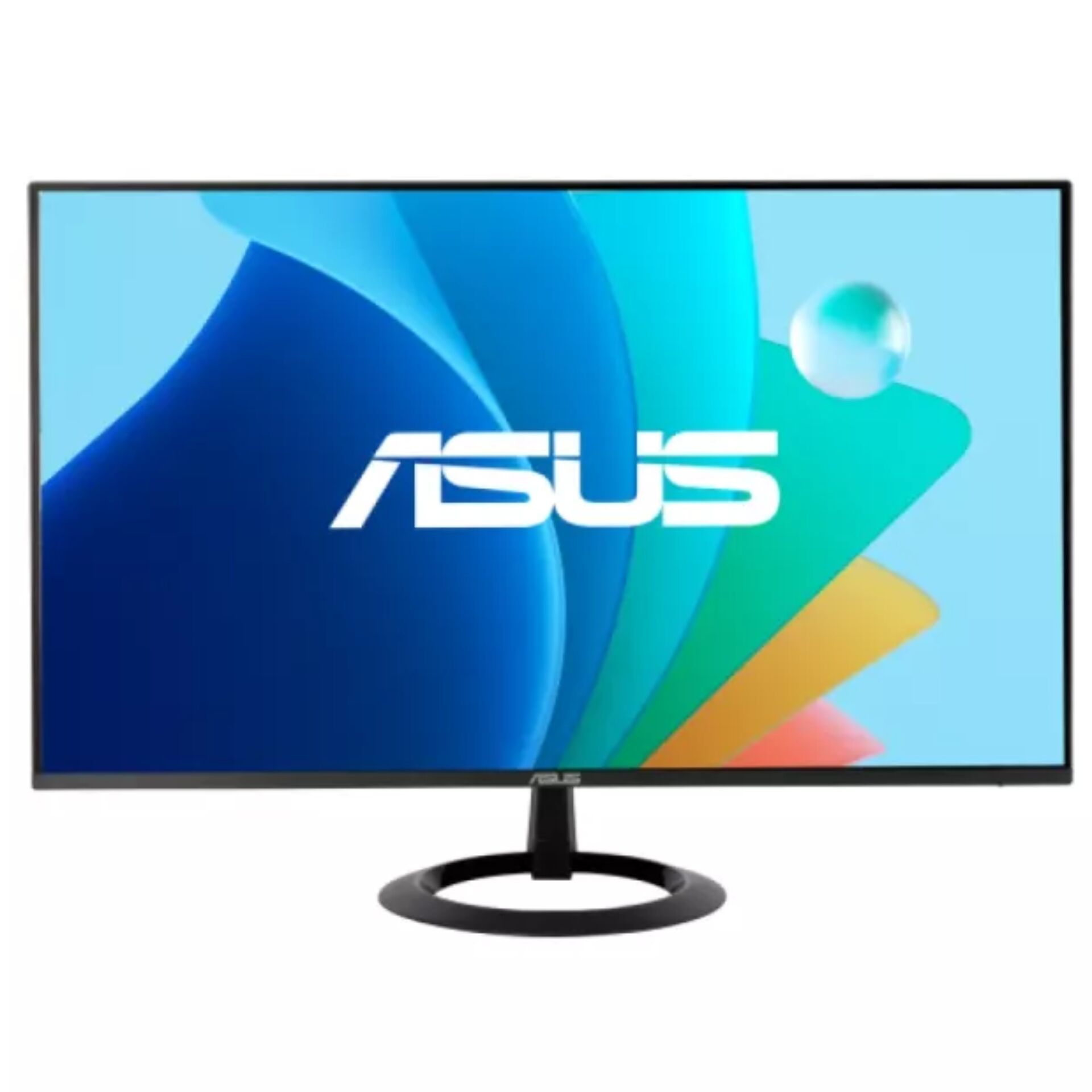 Computermonitor, Flachbildschirm, Schwarzes Gehäuse, Breitbild, Runder Standfuß