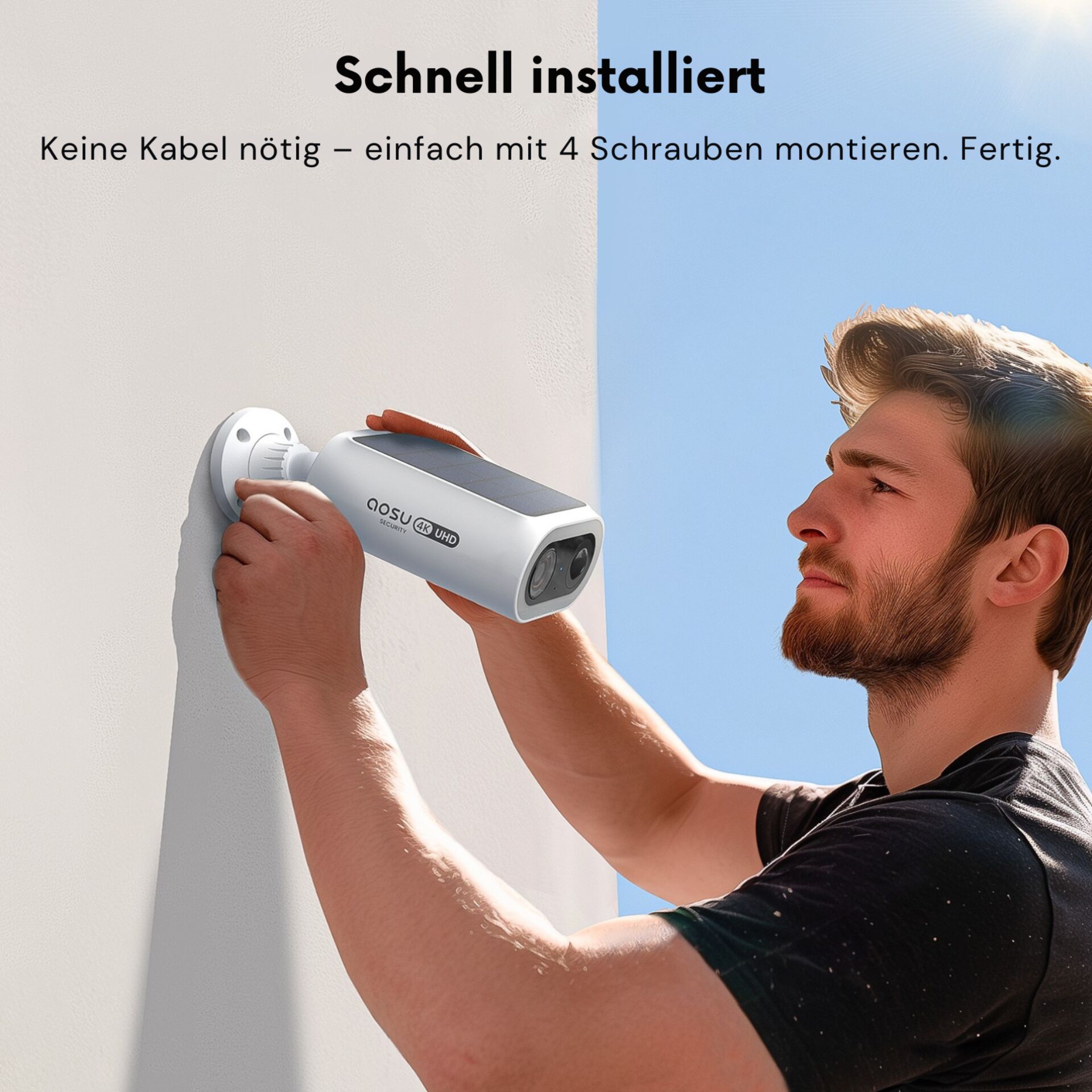 Sicherheitskamera, Außeninstallation, Überwachung, Kamera, Wandmontage