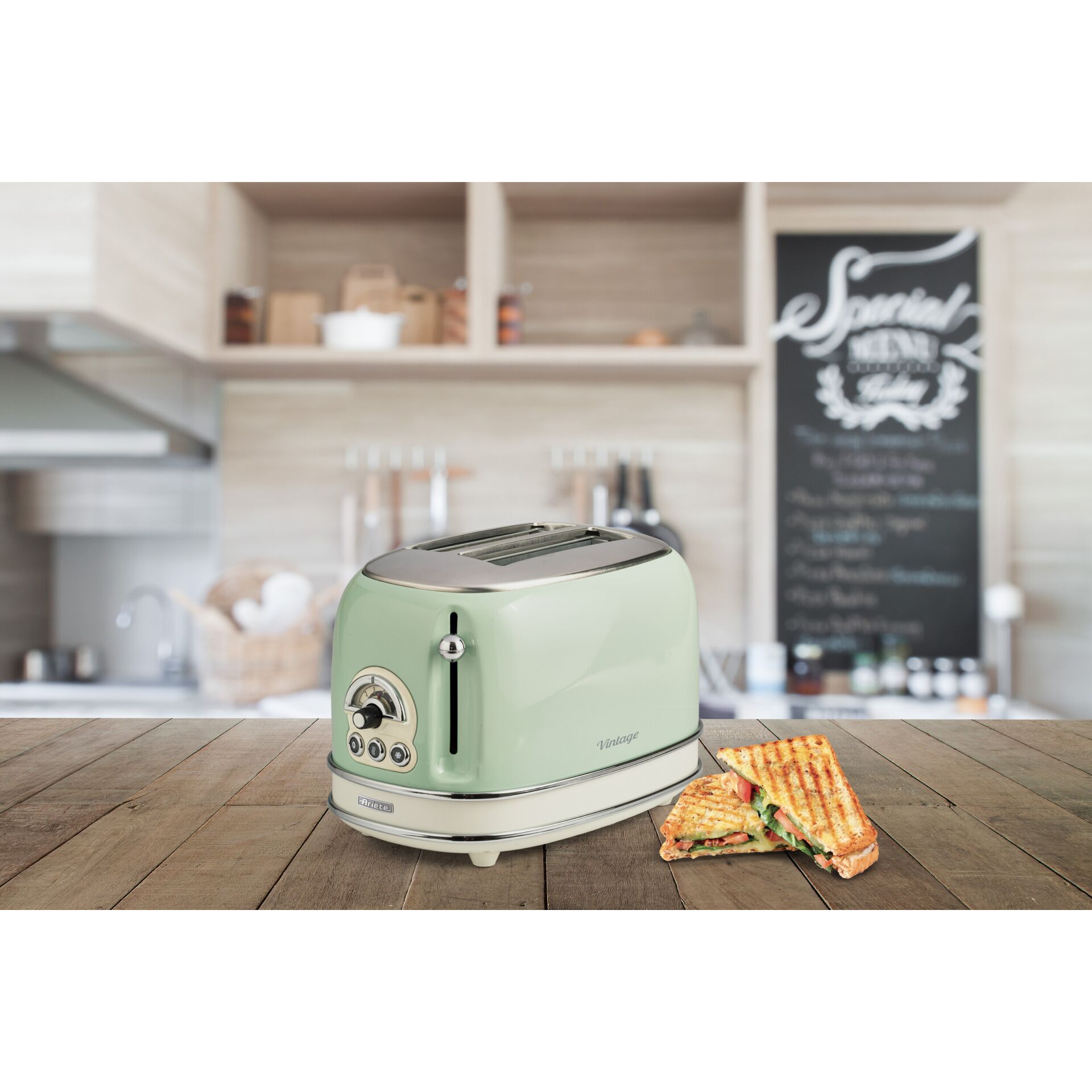 Toaster, Mintgrün, Retro, Vier Scheiben, Küchenzubehör