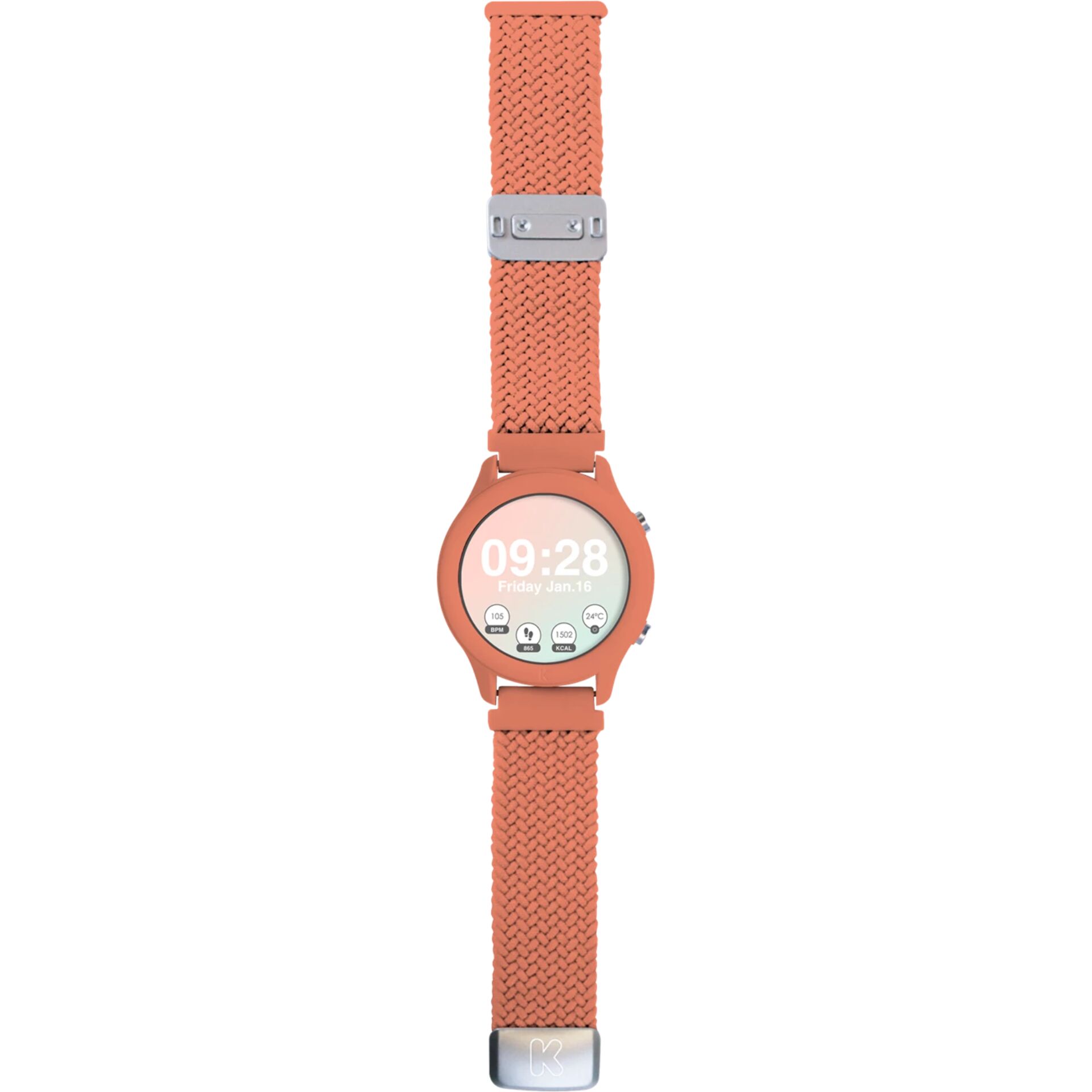 Uhrenband, Armbanduhr, Digitaluhr, Rosa-Orange, Mesh-Band
