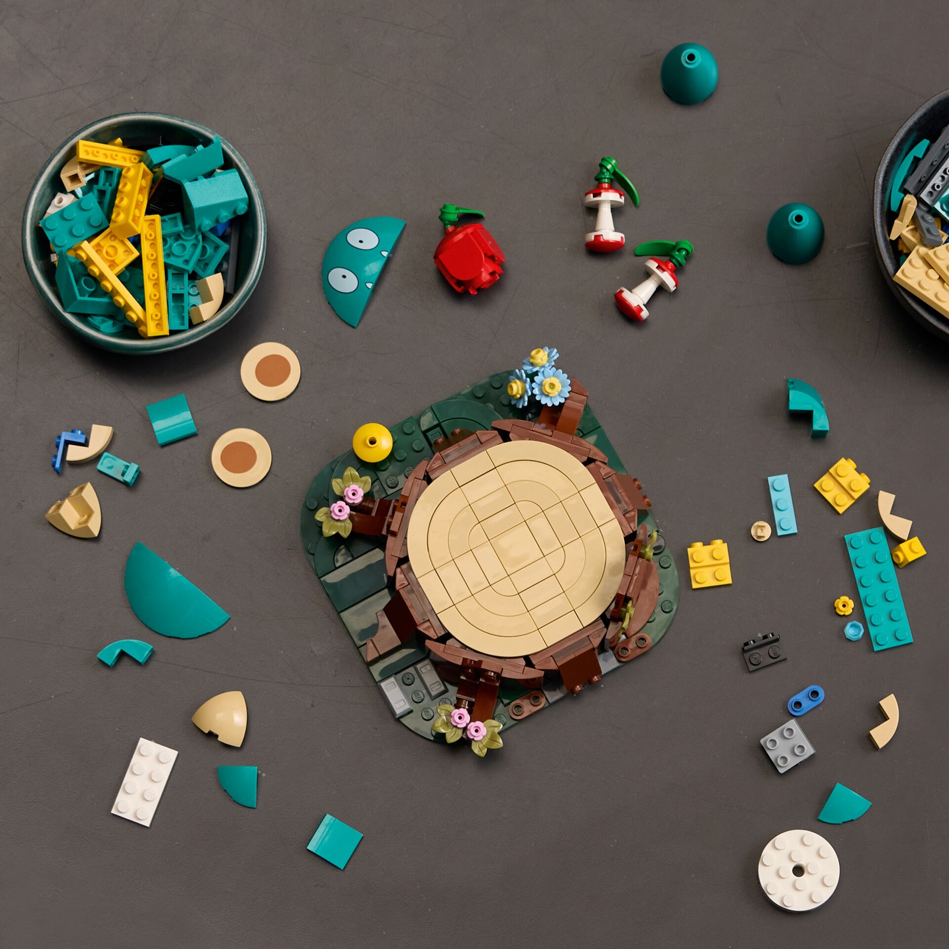 Lego, Bausteine, Bausatz, Holzoptik, Kreisel/Plattform