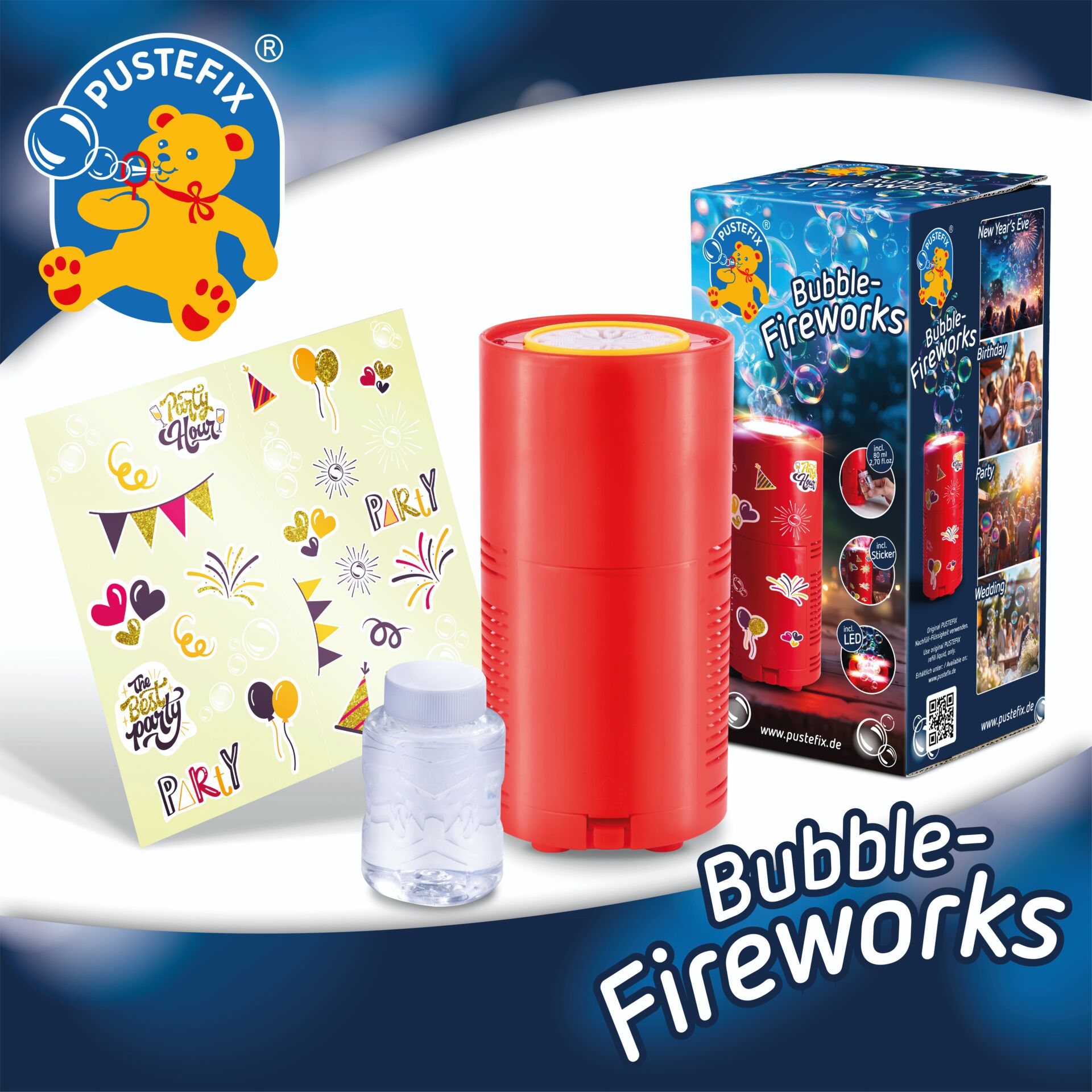 Bubble, Feuerwerk, Party, Aufkleber, Flasche