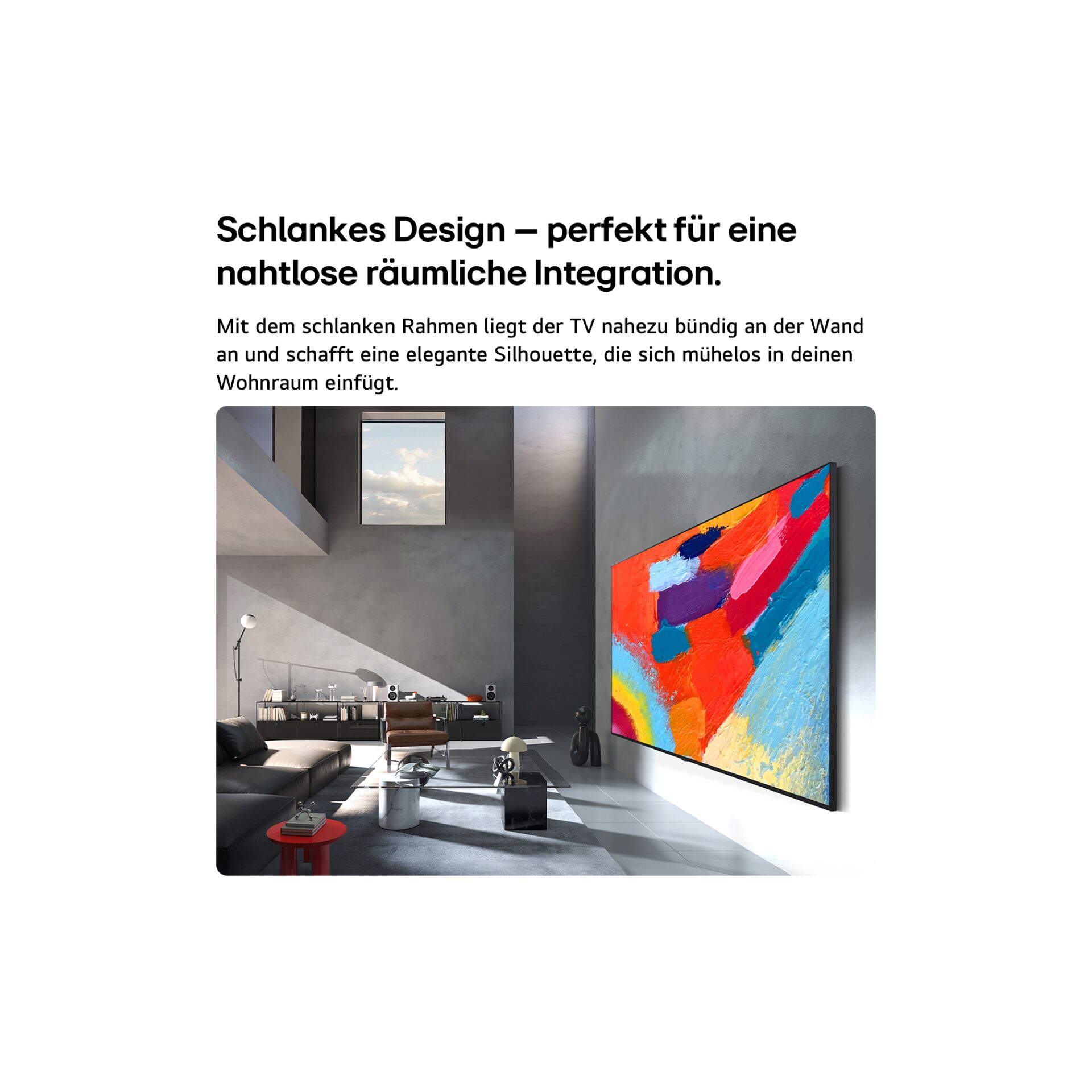 TV, Flachbildschirm, Wandbildschirm, Smart TV, 53 Zoll