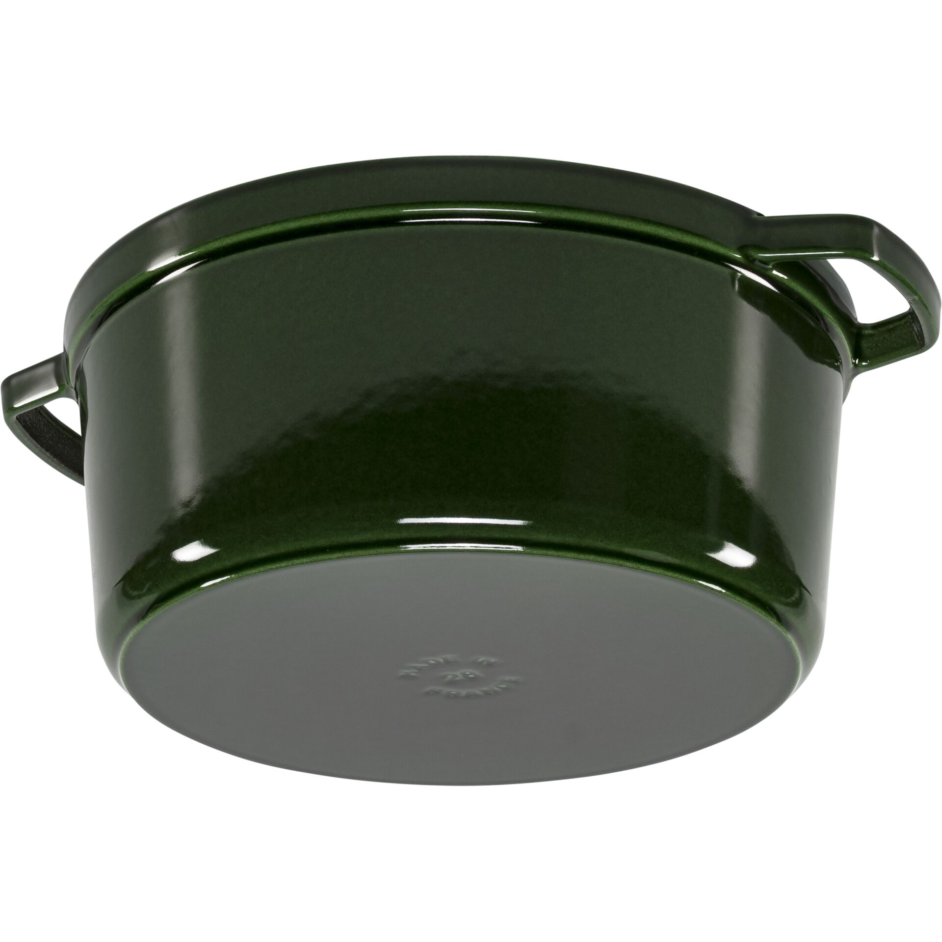 Kochtopf, Stieltopf, Emailliert, Grün, Rundboden