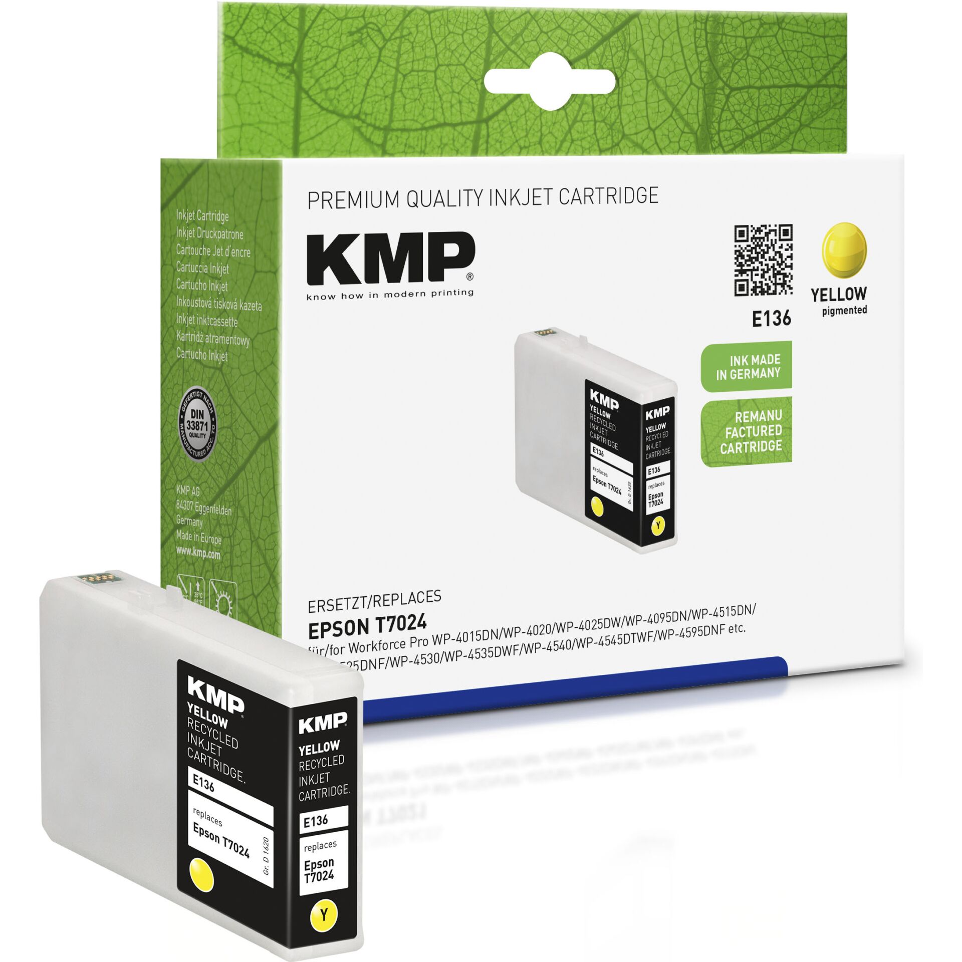KMP E136 Tintenpatrone yellow  kompatibel mit Epson T7024