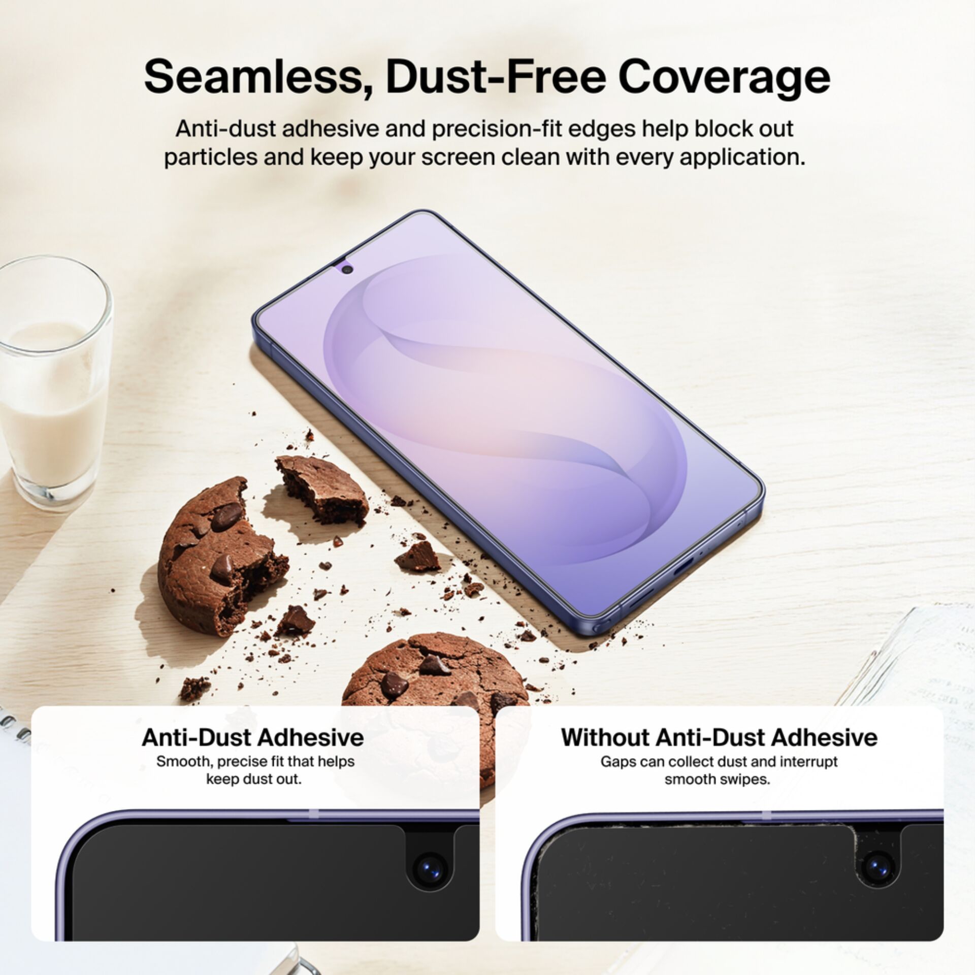 Seamless Abdeckung, Antistaub, Telefonbildschirm, Glasbildschirm, Schokoladenkekse