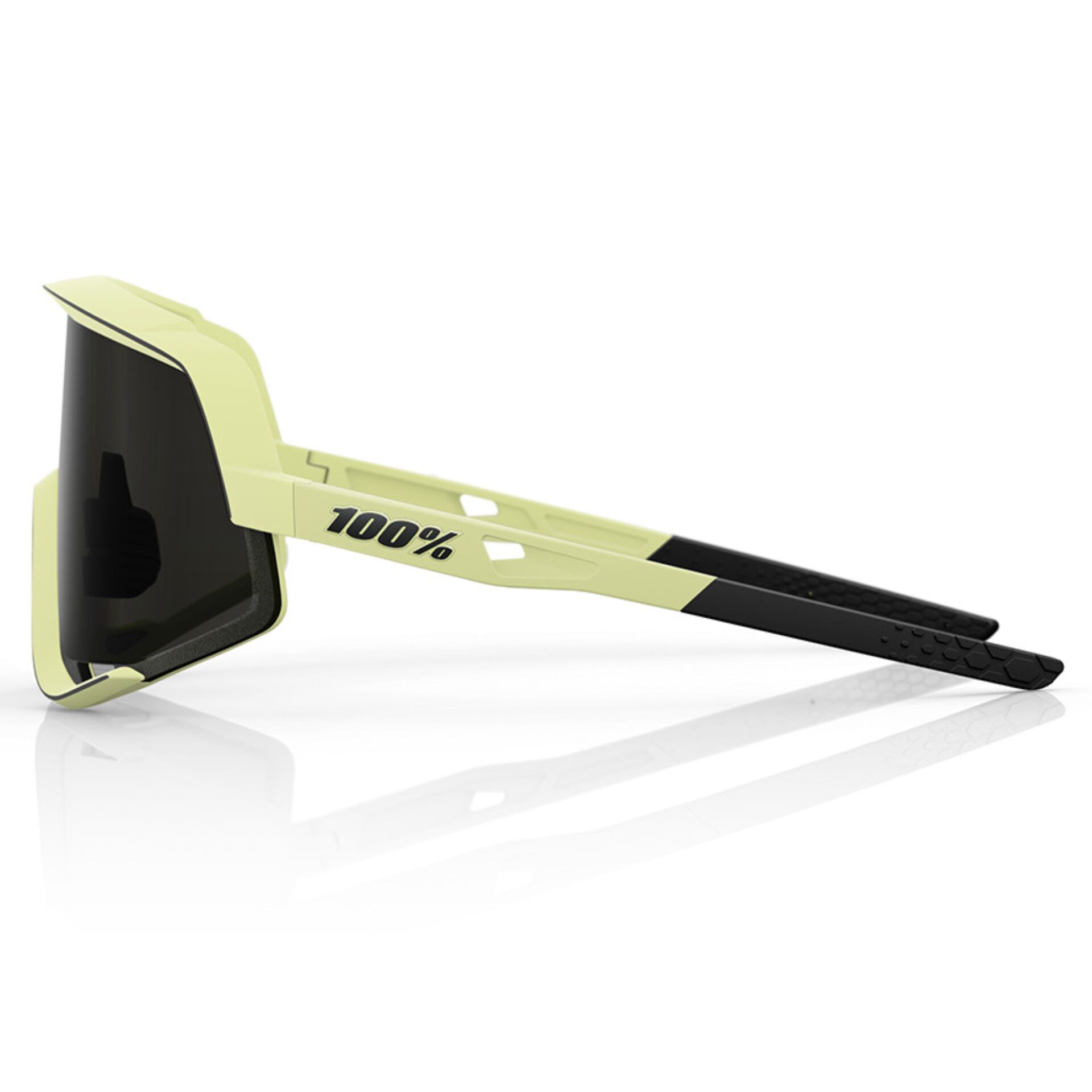 Sonnenbrille, Brillengestell, gelb, schwarze Gläser, 100% Marke