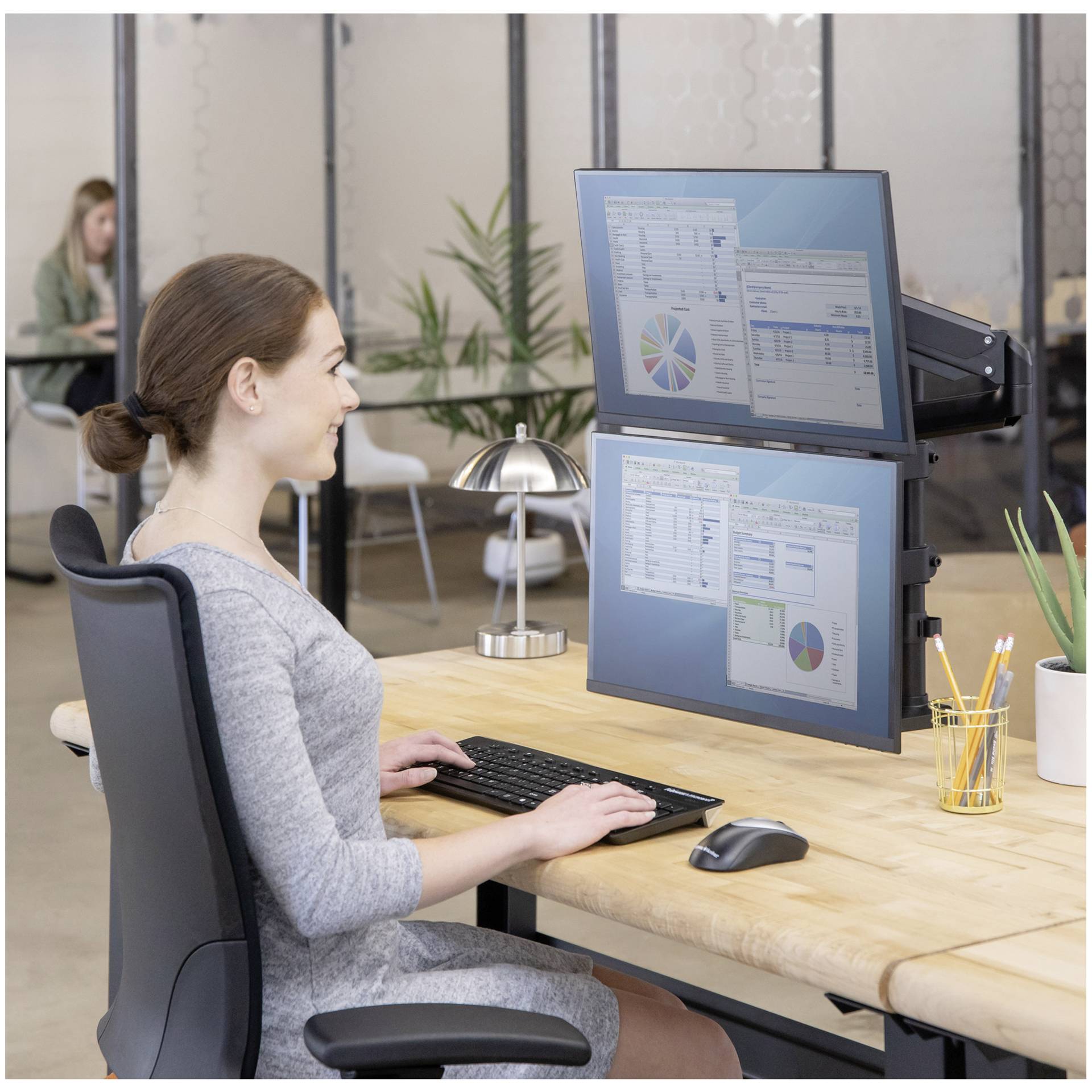 Moebel, Tabelle, Schreibtisch, Computer-Tastatur, Person