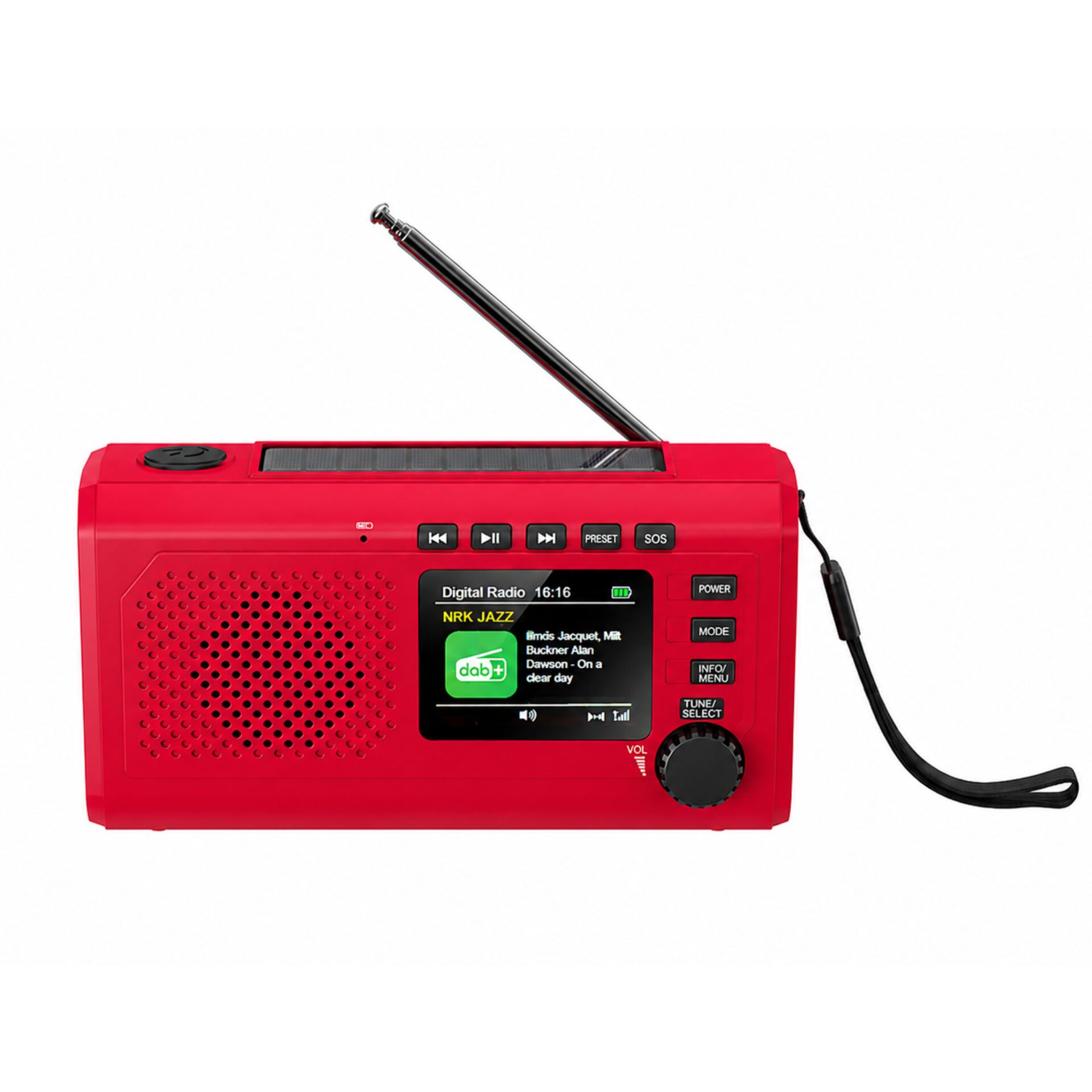 Tragbare Radio, Rot, Digitalradio, Antenne, Display