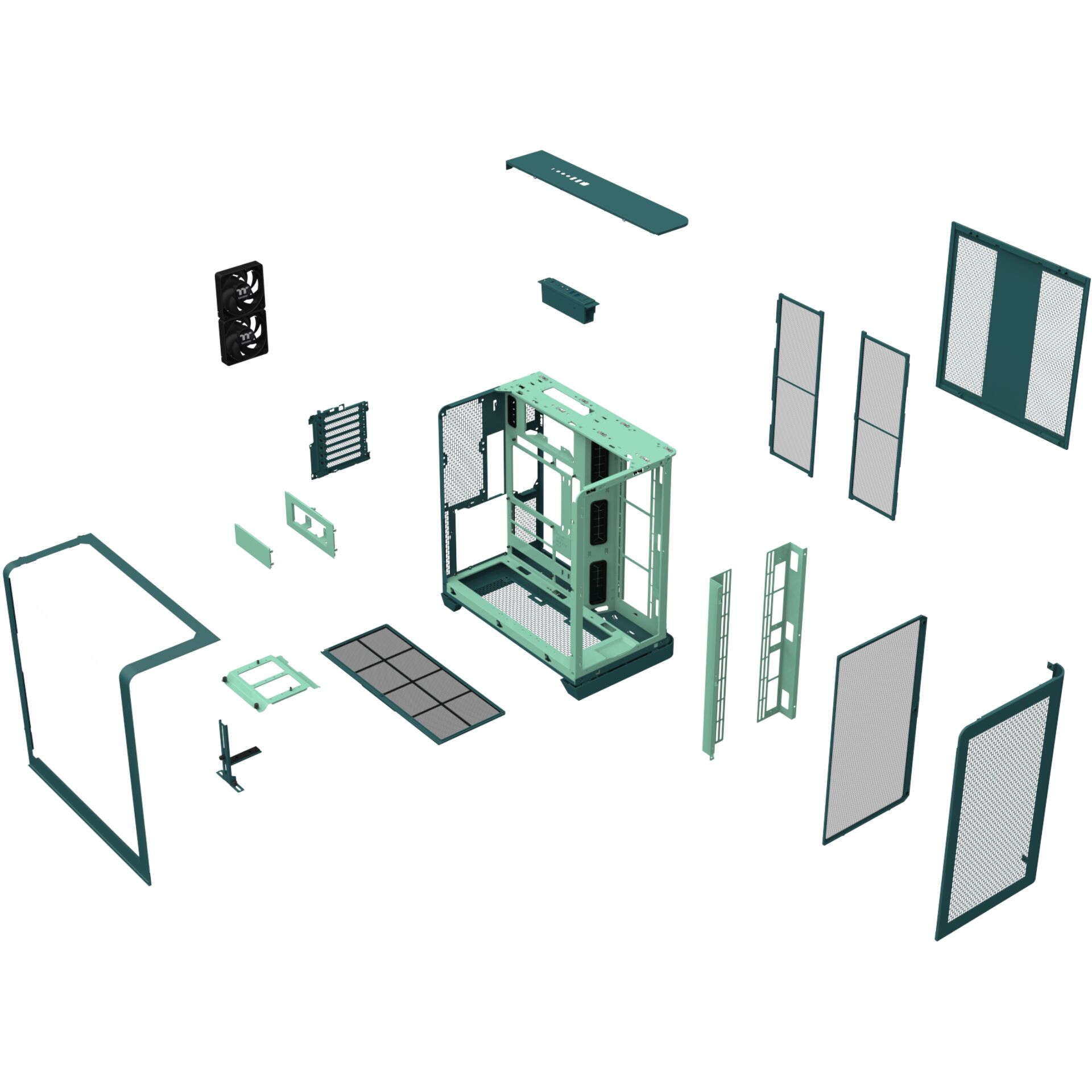 Gehäuse, Servergehäuse, Mesh-Panels, Rückplattenschutz, Modulare Bauteile