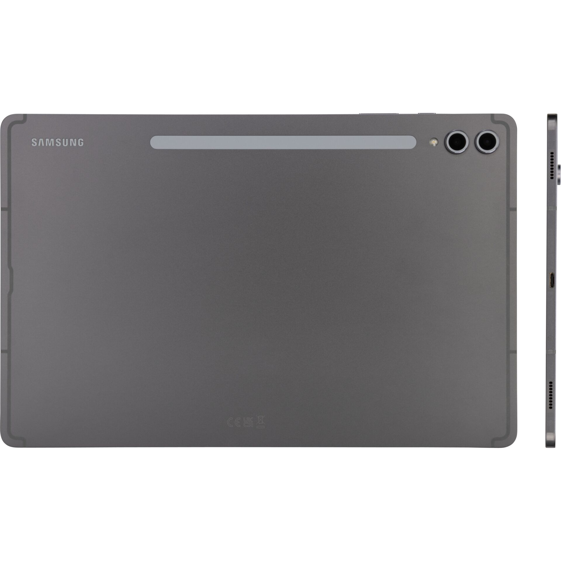 Tablet, Grau, Rückseite, zwei Kameras, Anschluss