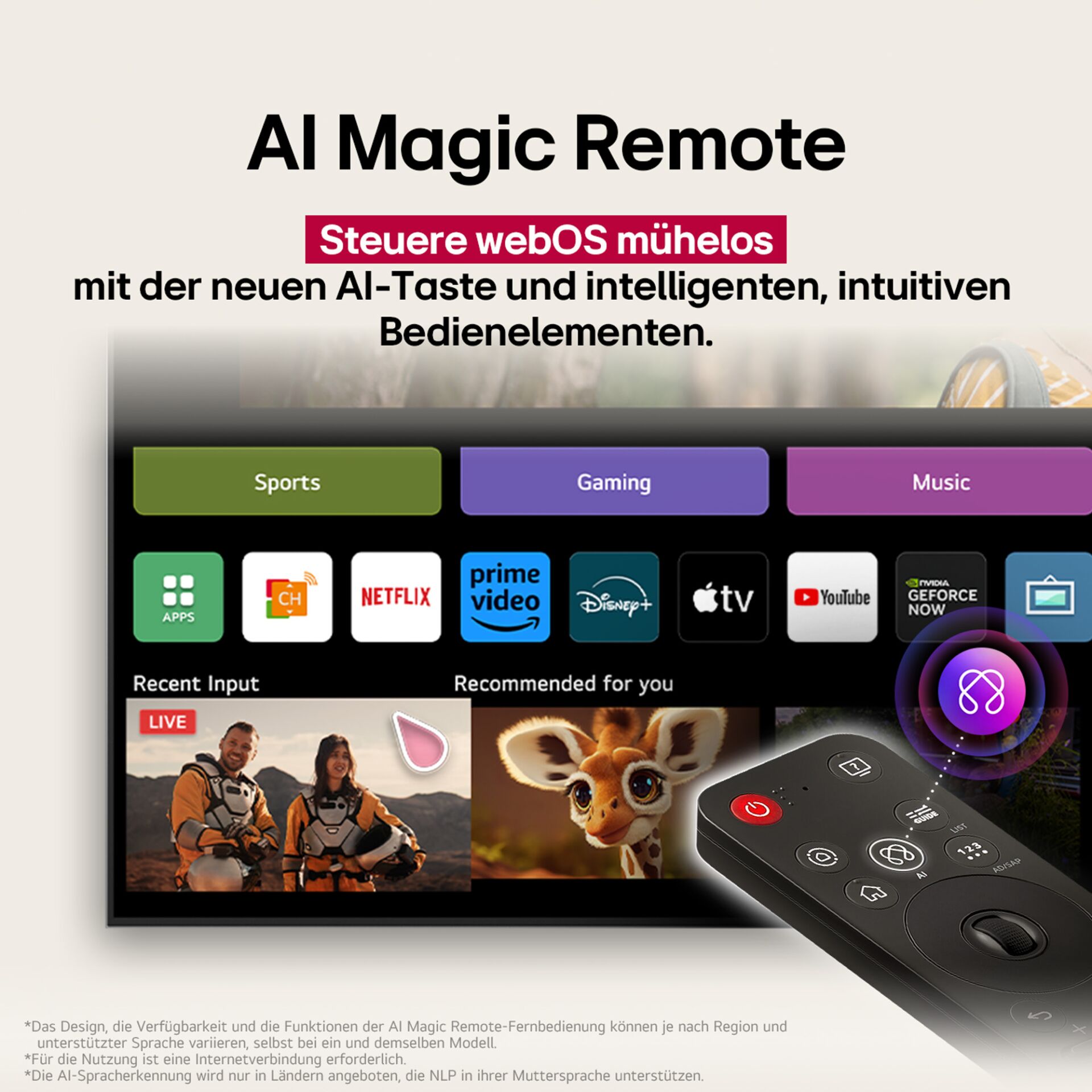 remote, AI-fernbedienung, TV-Oberfläche, Steuergerät, Tasten