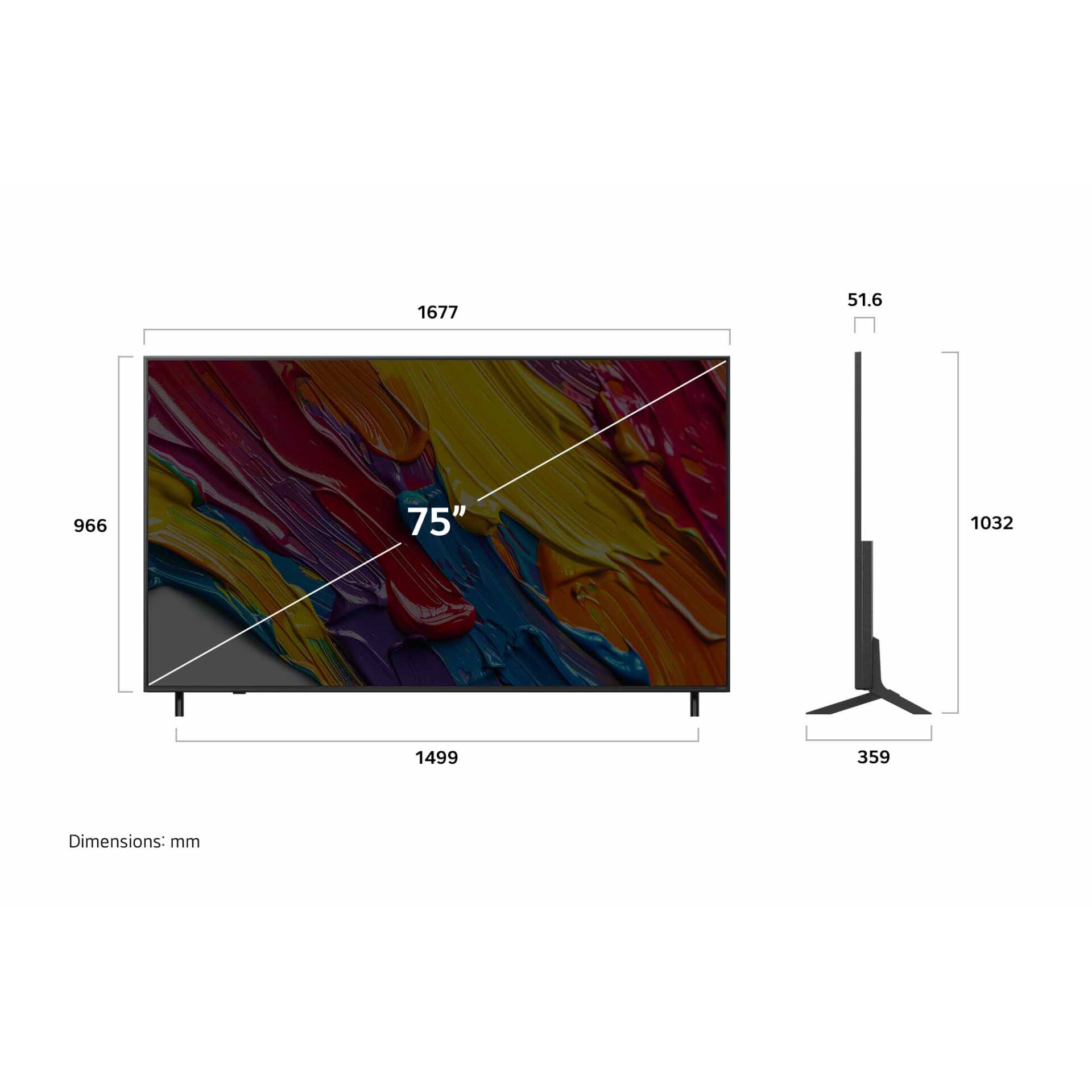 55 Zoll, 4K Fernseher, LED Fernseher, Fernseher, Standfuß