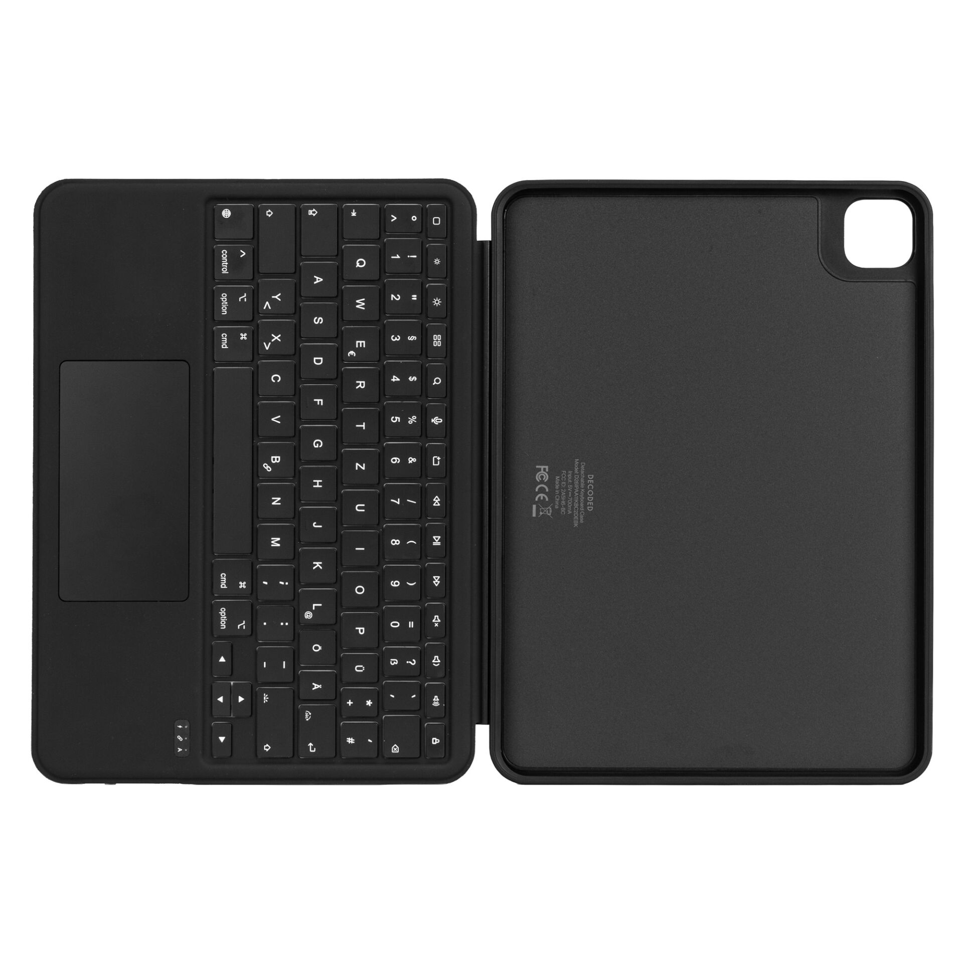 Hülle, Schwarz, Kartenhülle, Rückseite, Schutz, Tastaturhülle, kabellose Tastatur, klappbare Hülle, Schwarz, Trackpad, keyboard, case, folding, schwarz, kompakt