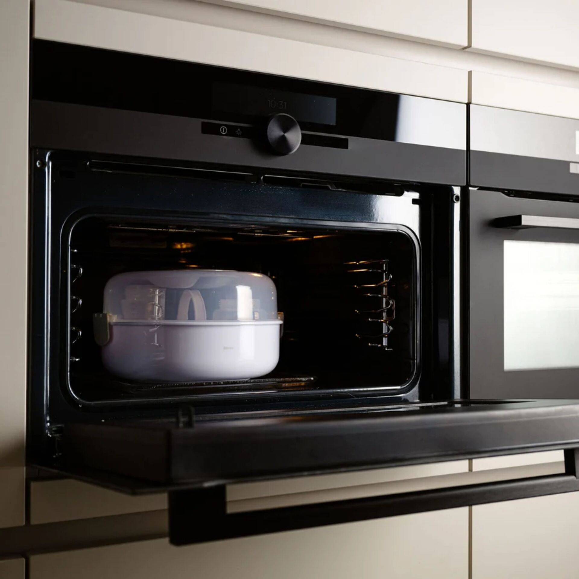 Backofen, Küchengerät, Edelstahl, Ofeninneneinlage, Dampfgarer