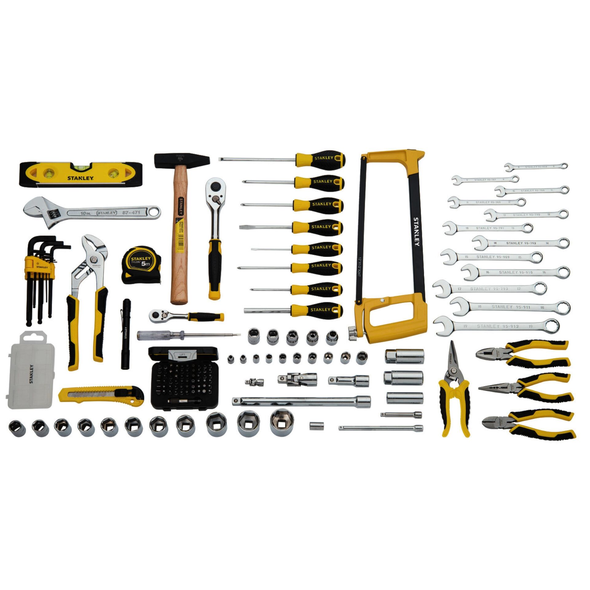 werkzeugset, handwerkzeuge, schraubendreher, hammer, schraubenschlüssel-satz