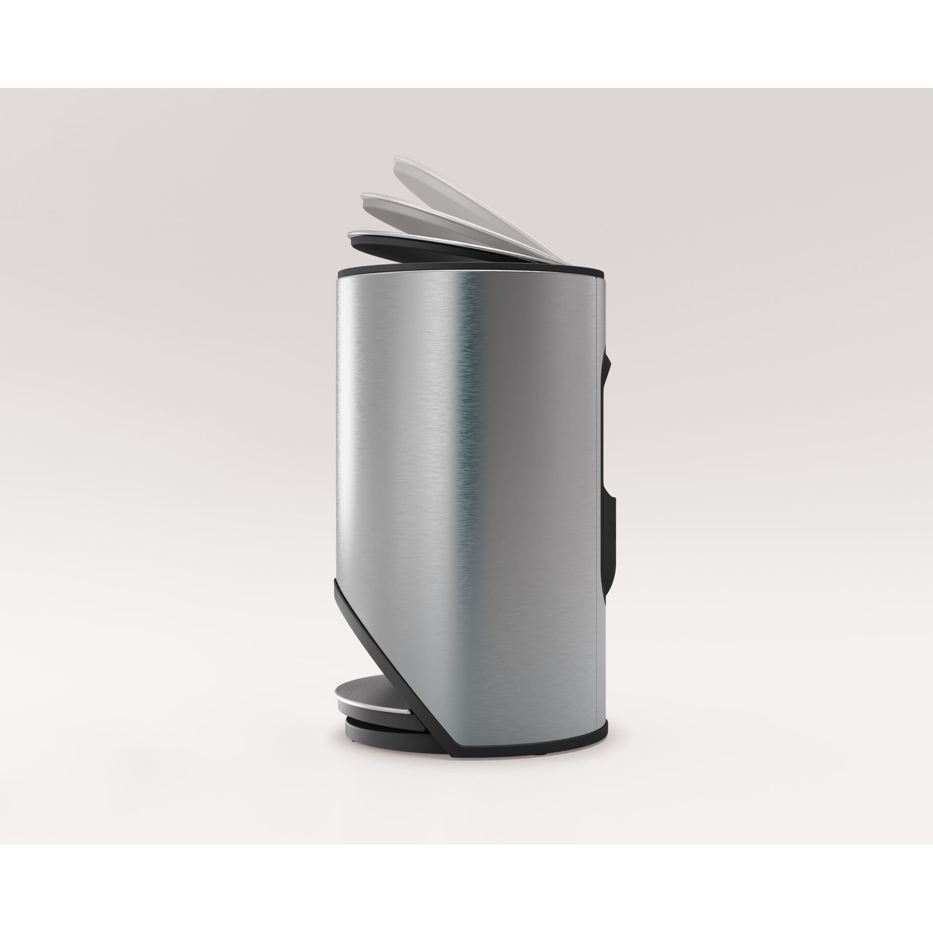  Edelstahl,  Mülleimer,  Pedalbehälter,  gebürstetes Metall,  zylindrisch