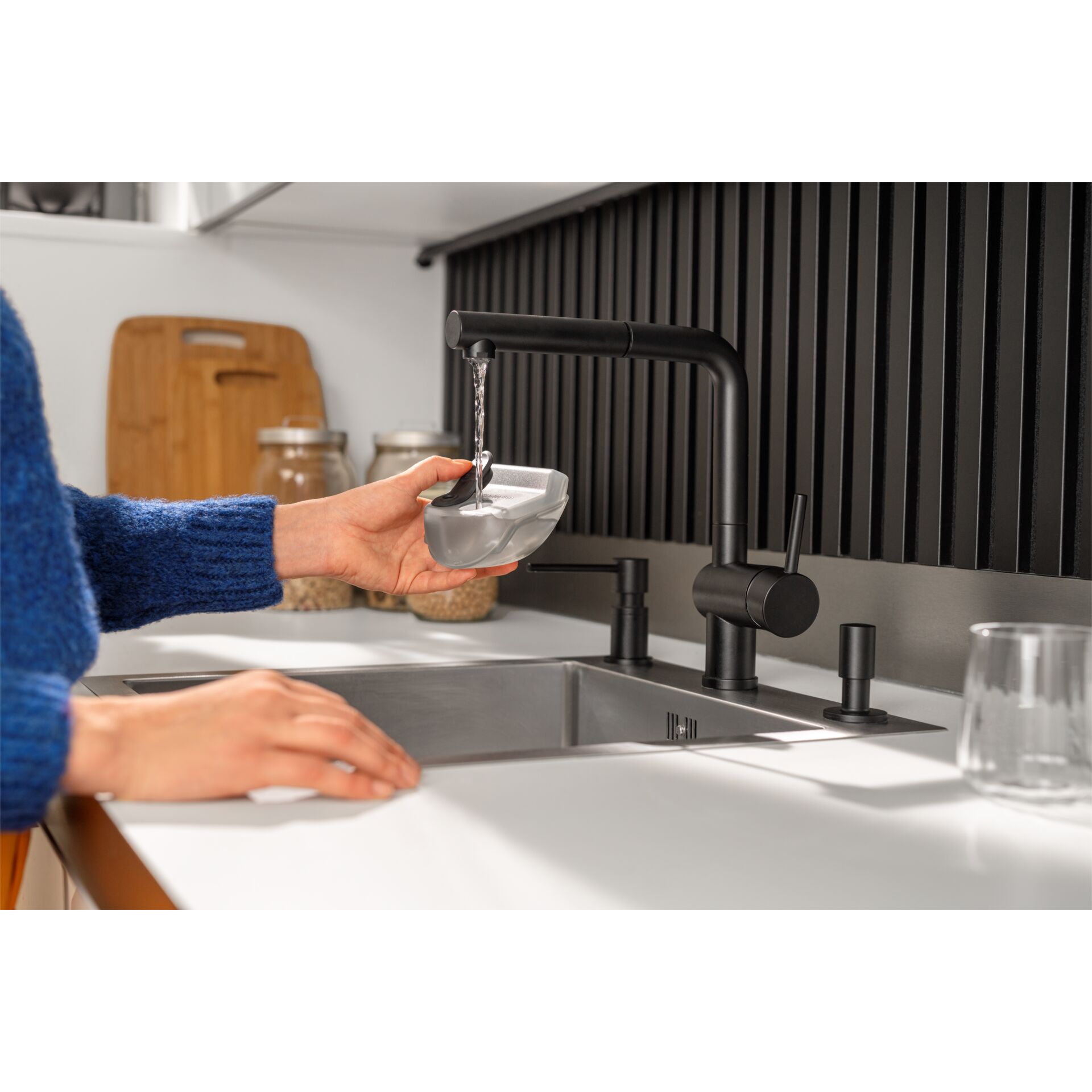 Sinken, Waschbeckenhahn, Person, Hand, Innenarchitektur