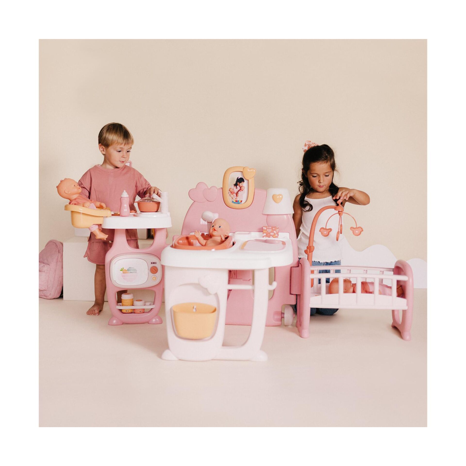 Spielzeugset, Küche, Puppe, Babybett, Kinder