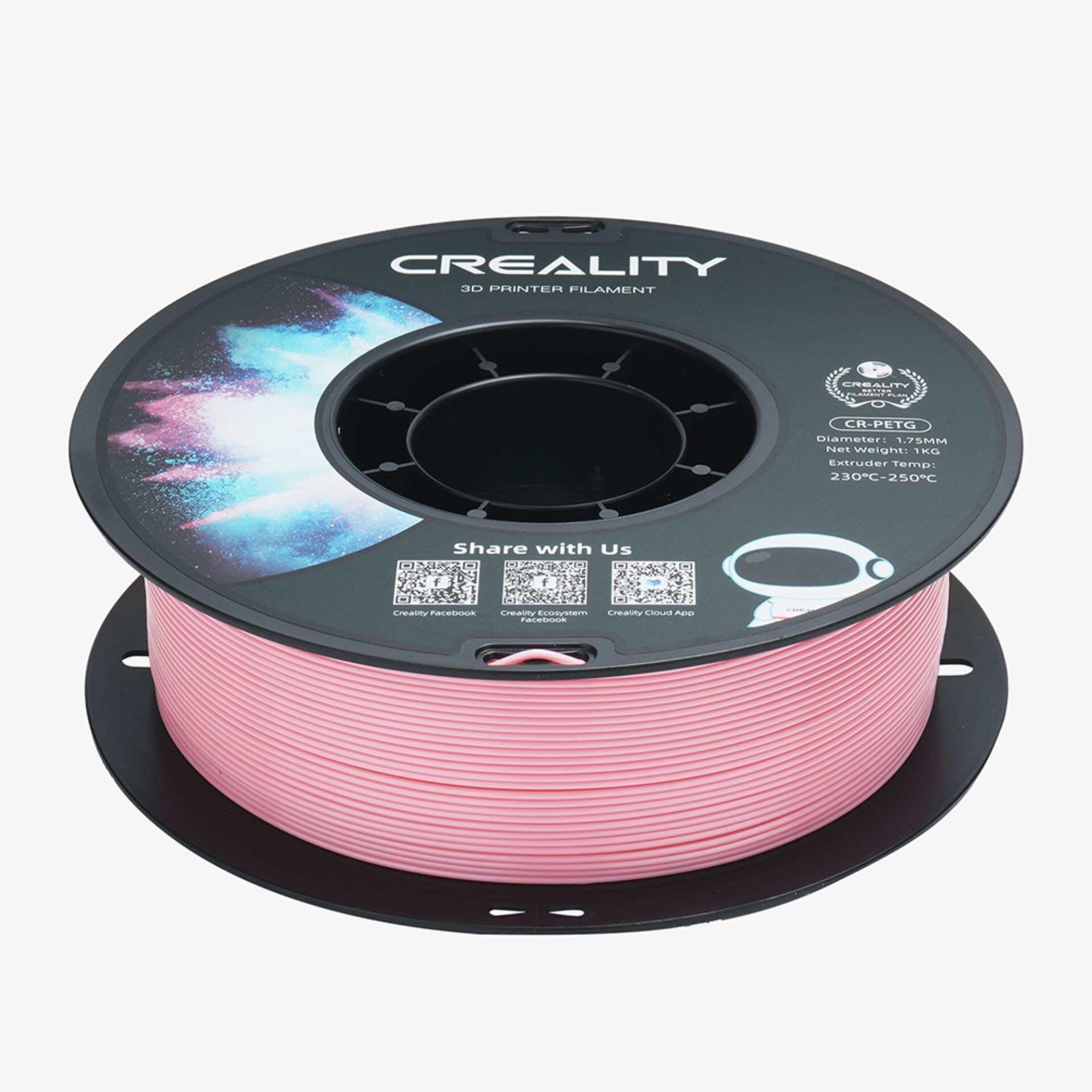 3D-Druck-Filament, PLA-Filament, pinkes Filament, Spule, Creality