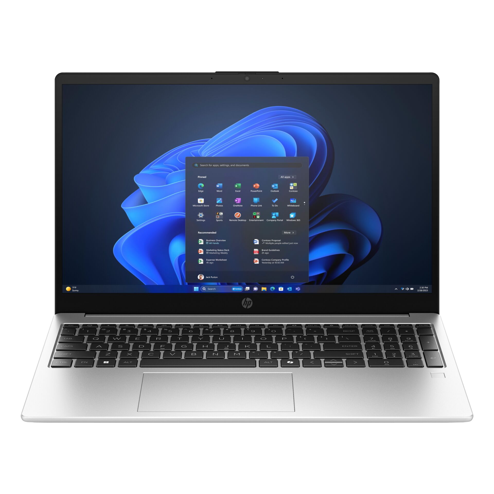 laptop, HP, silber, windows, Tastatur