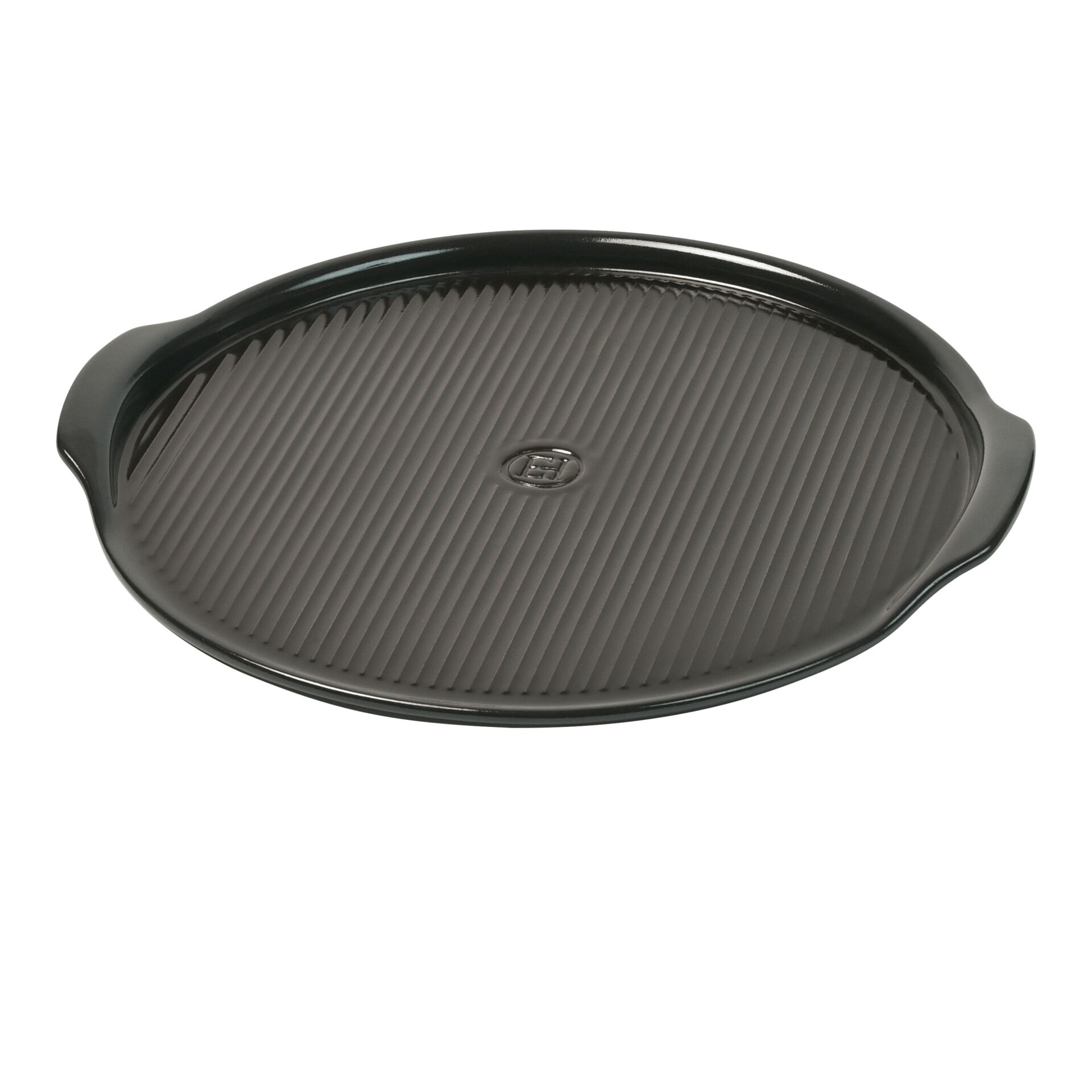 Emile Henry Pizzastein  37 cm  geriffelt           Fusain/Kohle