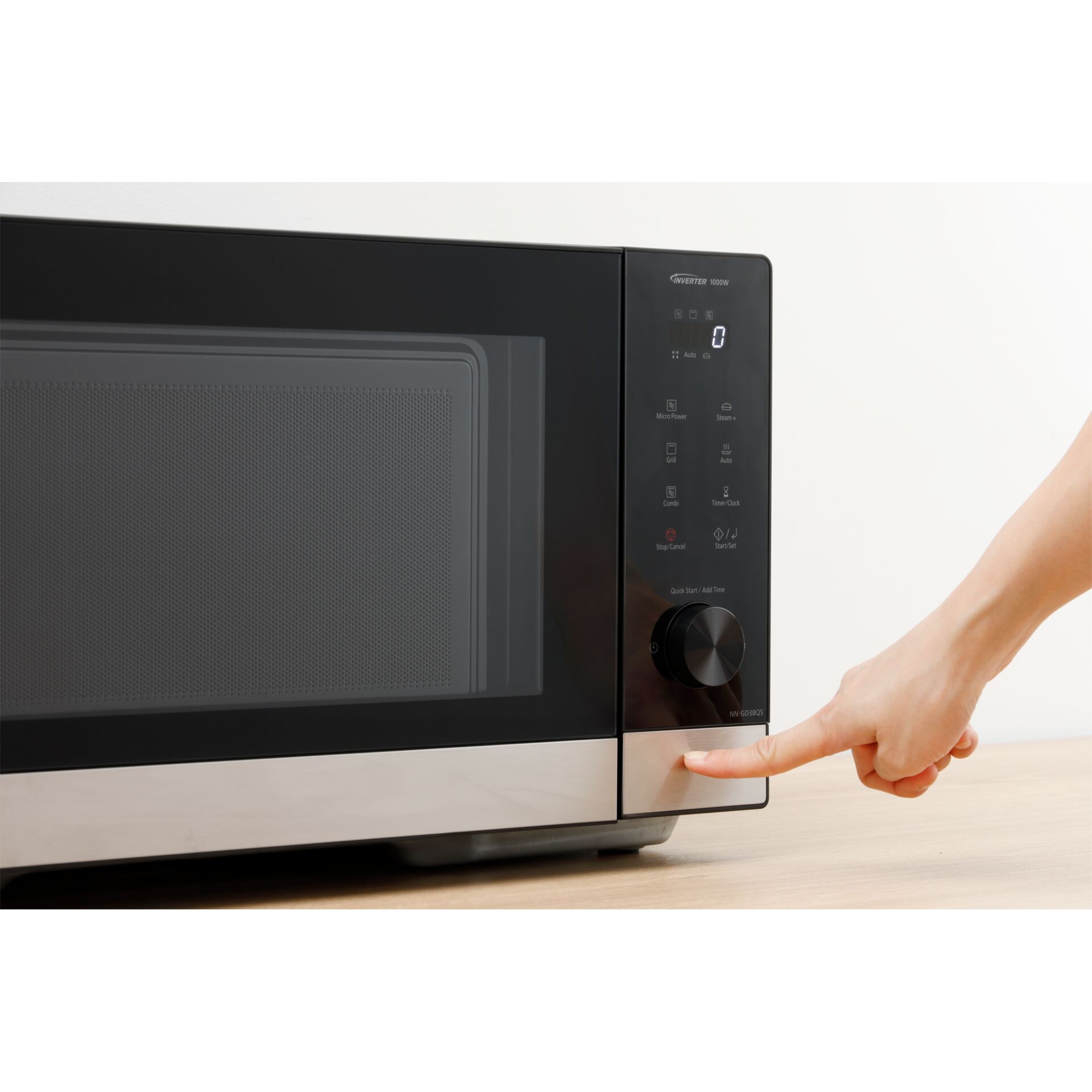 Mikrowelle, Küchengerät, Schwarz, Touchpanel, Drehknopf