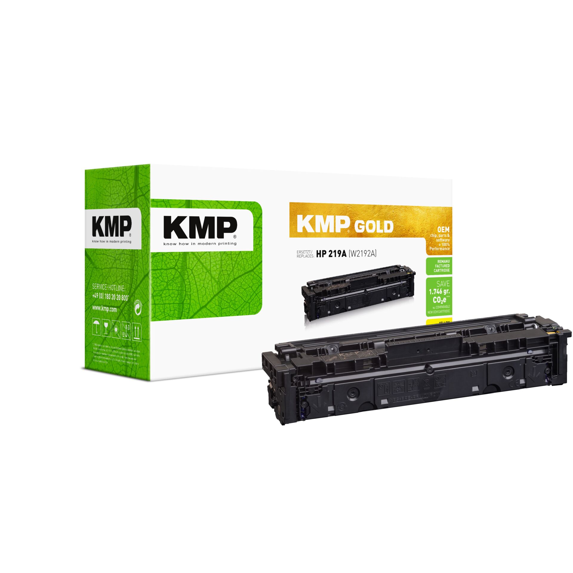 Tonerpatrone, HP 219A, KMP Gold, Grounskartusche, Druckerzubehör