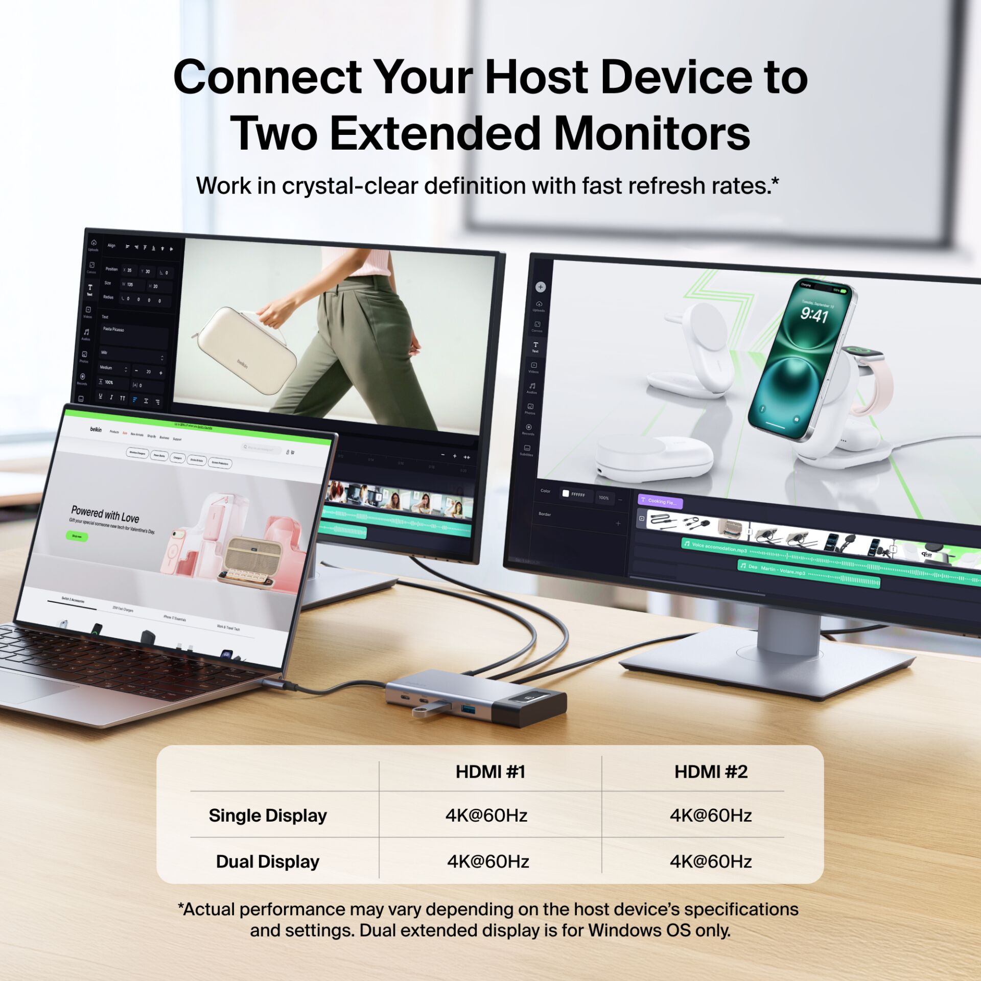 monitor, dual monitor, desk setup, laptop, usb-c hub