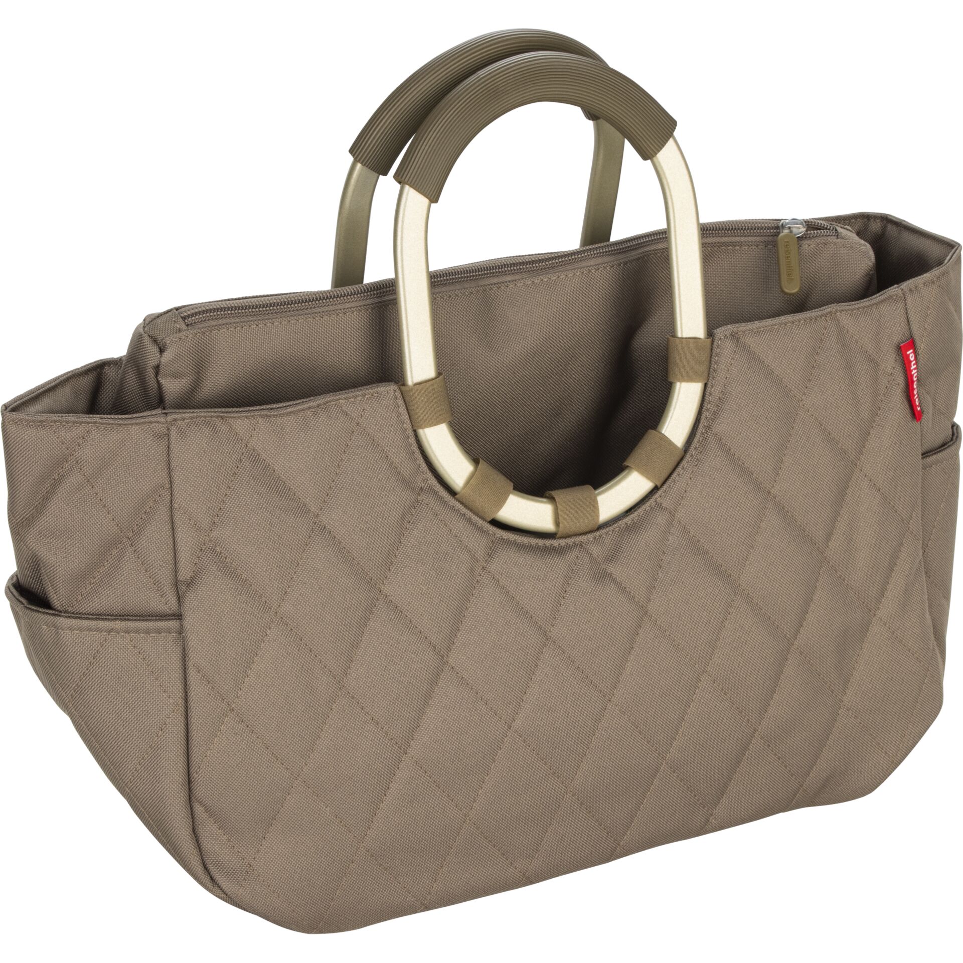 Tasche, Handtasche, Quilted, Ringschmuck, Muted-braun