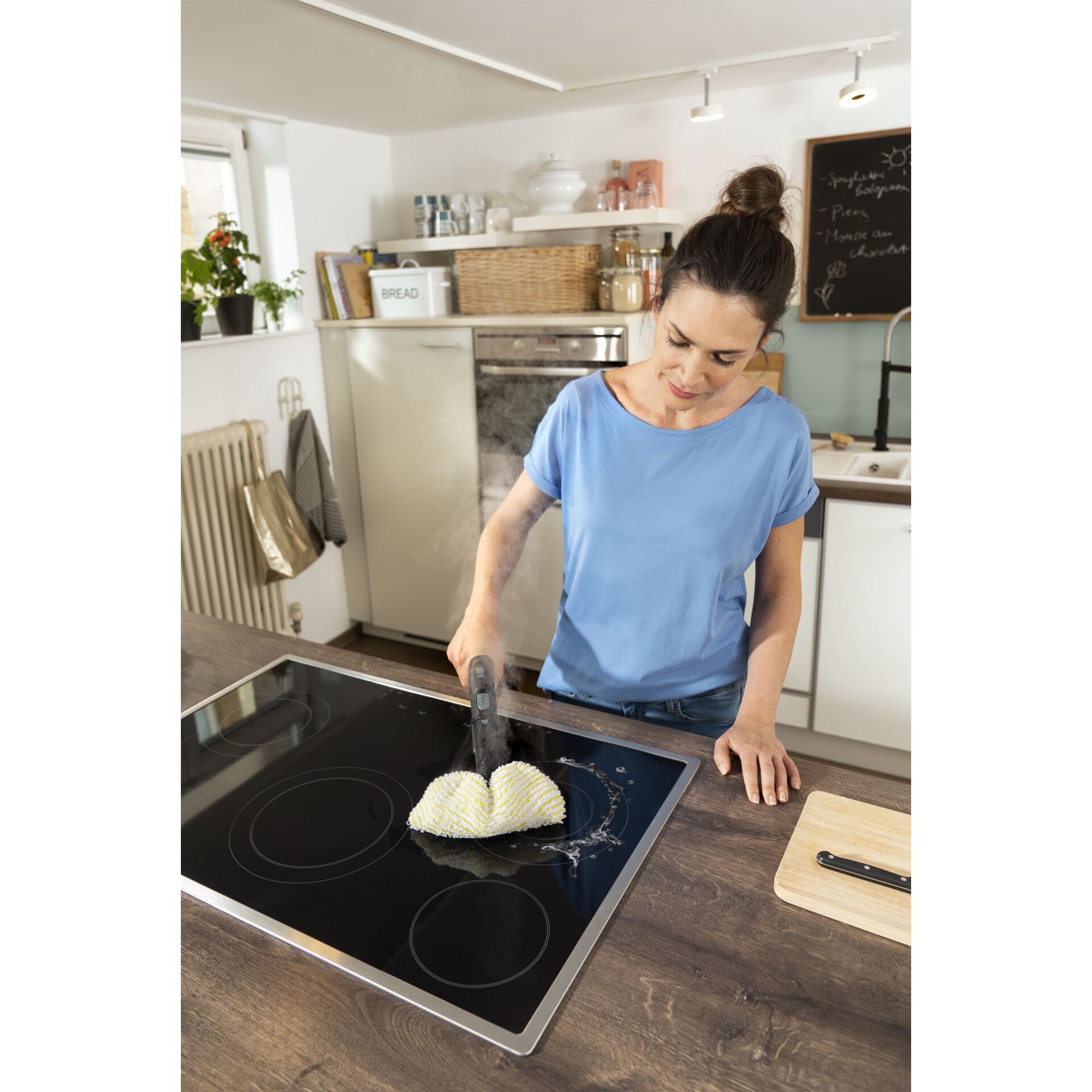 Drinnen, Küche, Kochfeld, Tafel, Handtasche