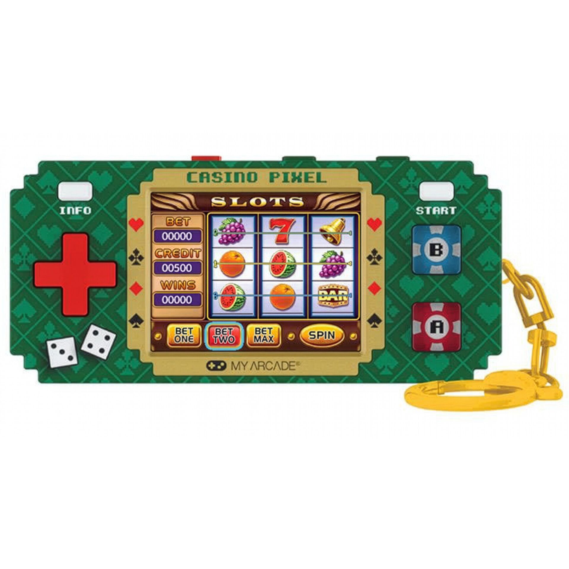 Slots, Casino, Arcade, Keychain, Green背景