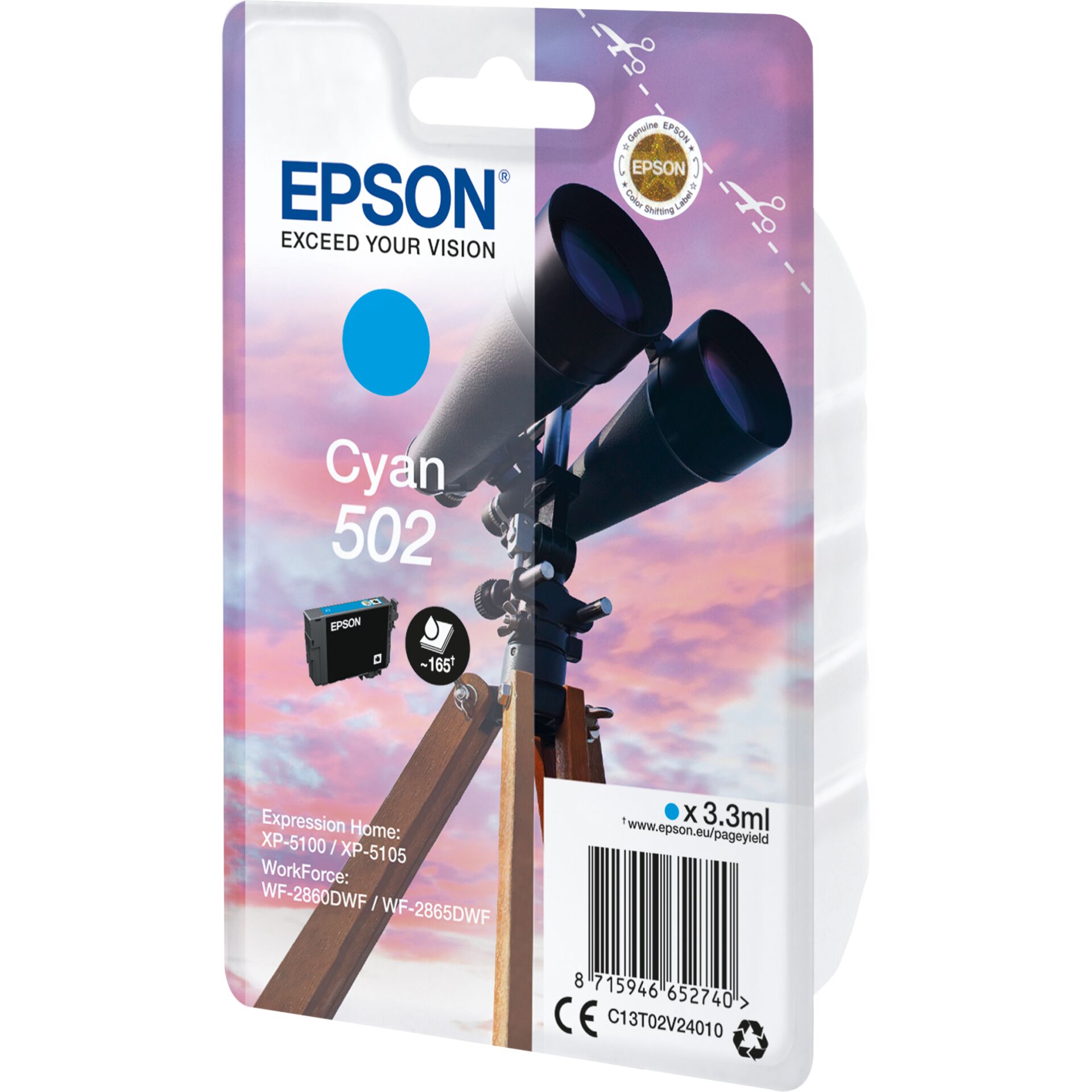 Epson Tintenpatrone cyan  502                       T 02V2