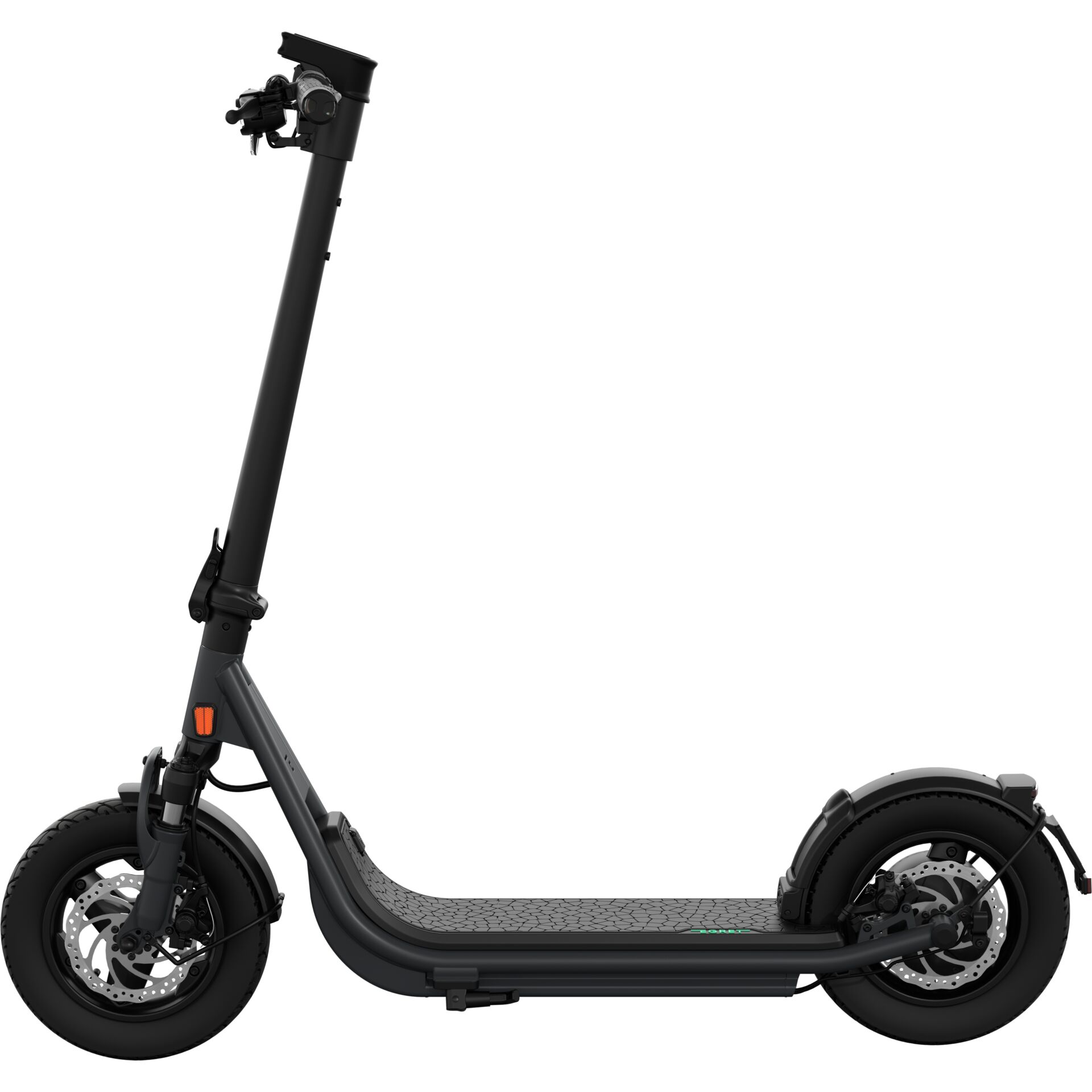 E-Scooter, Elektroroller, Großes Rad, Breite Plattform, Schwarze Farbe