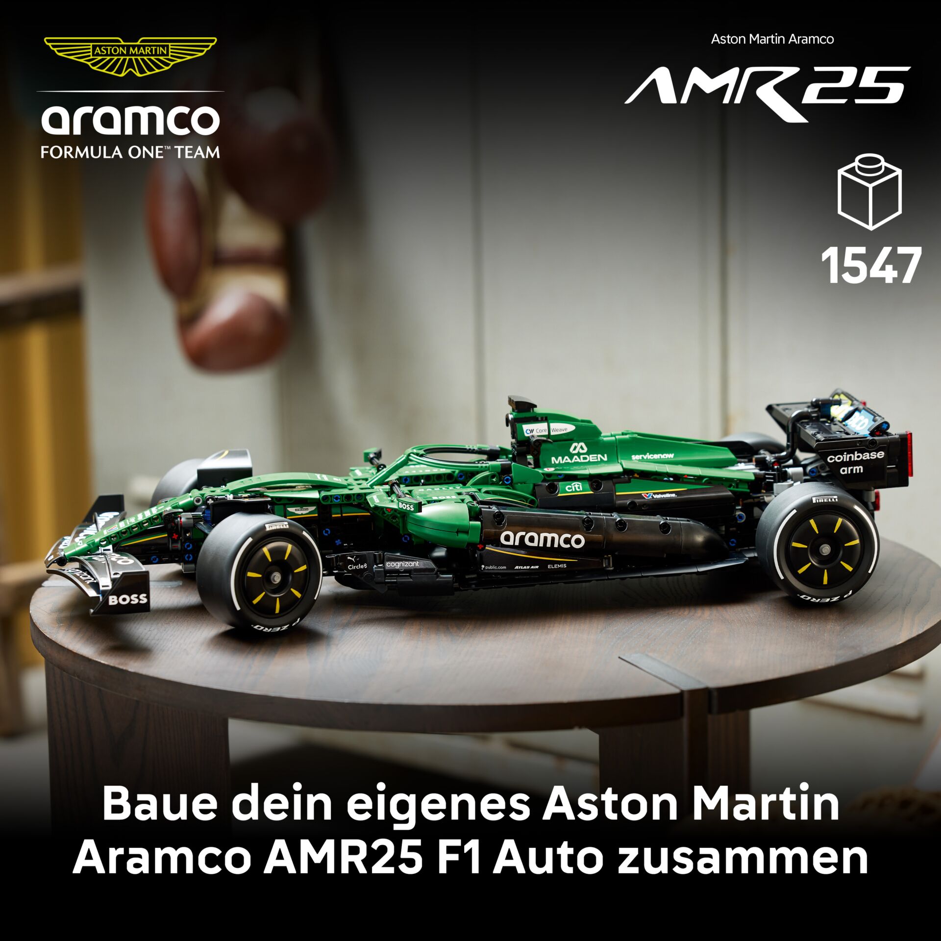 F1 Modell, Modellauto, Aston Martin, grüne Farbe, Modelldose