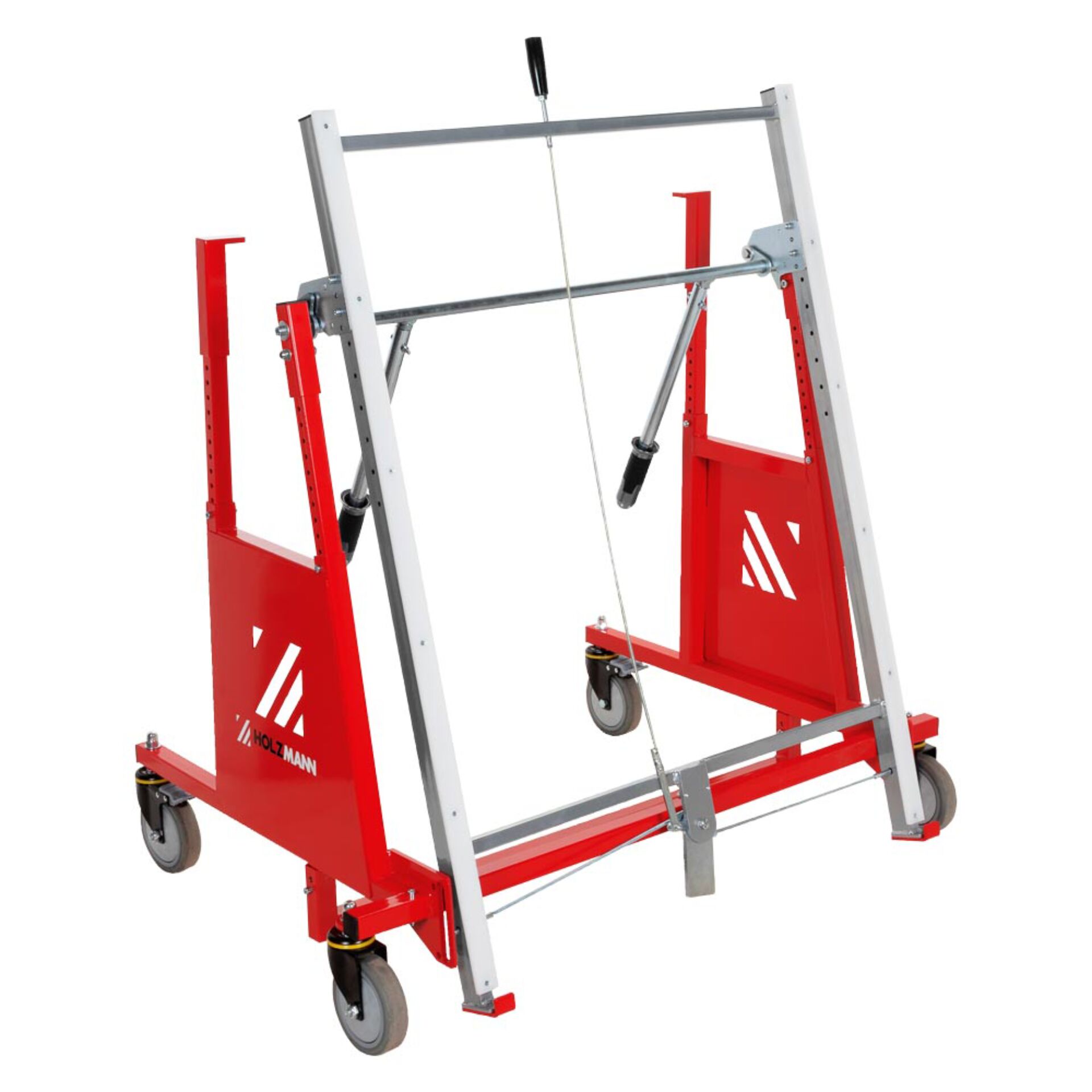 Hubwagen, Werkzeugwagen, Rollwagen, rote Akteure, Schwenkrahmen