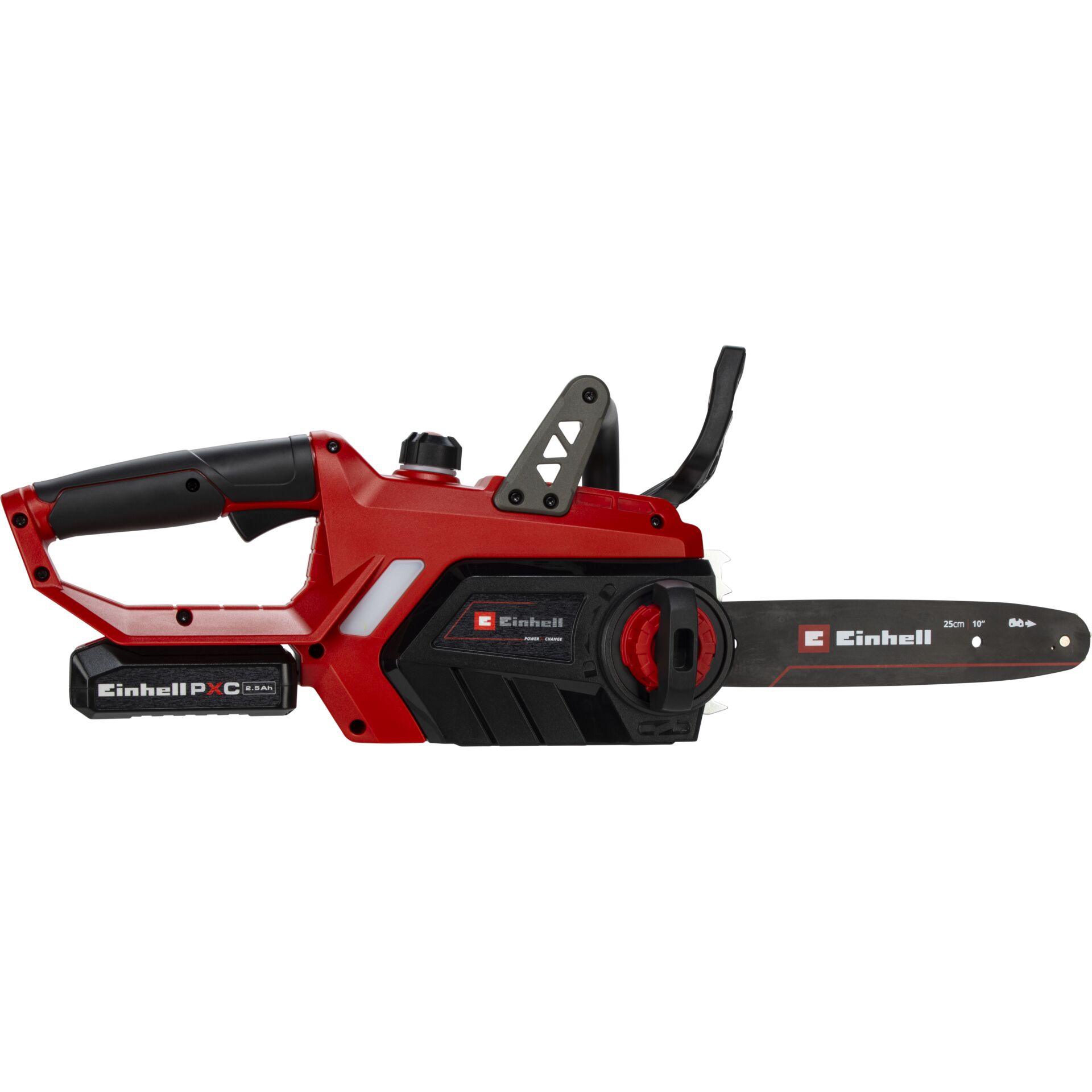 Kettensäge, Akku-Kettensäge, Rot-Schwarz, Sägekette, Batteriepack