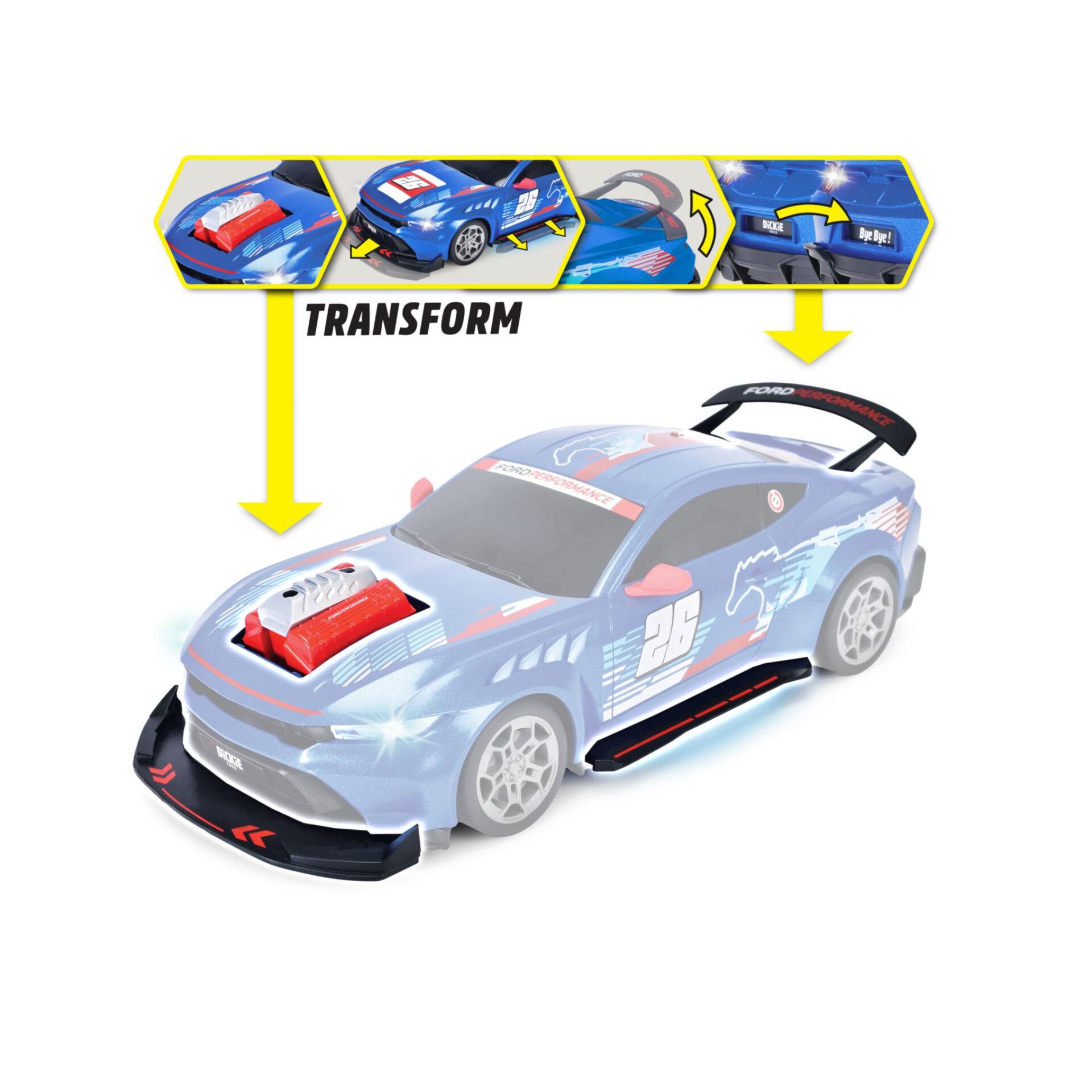 RC Auto, Transformierbar, Nitro-Motor, blau, Spoiler