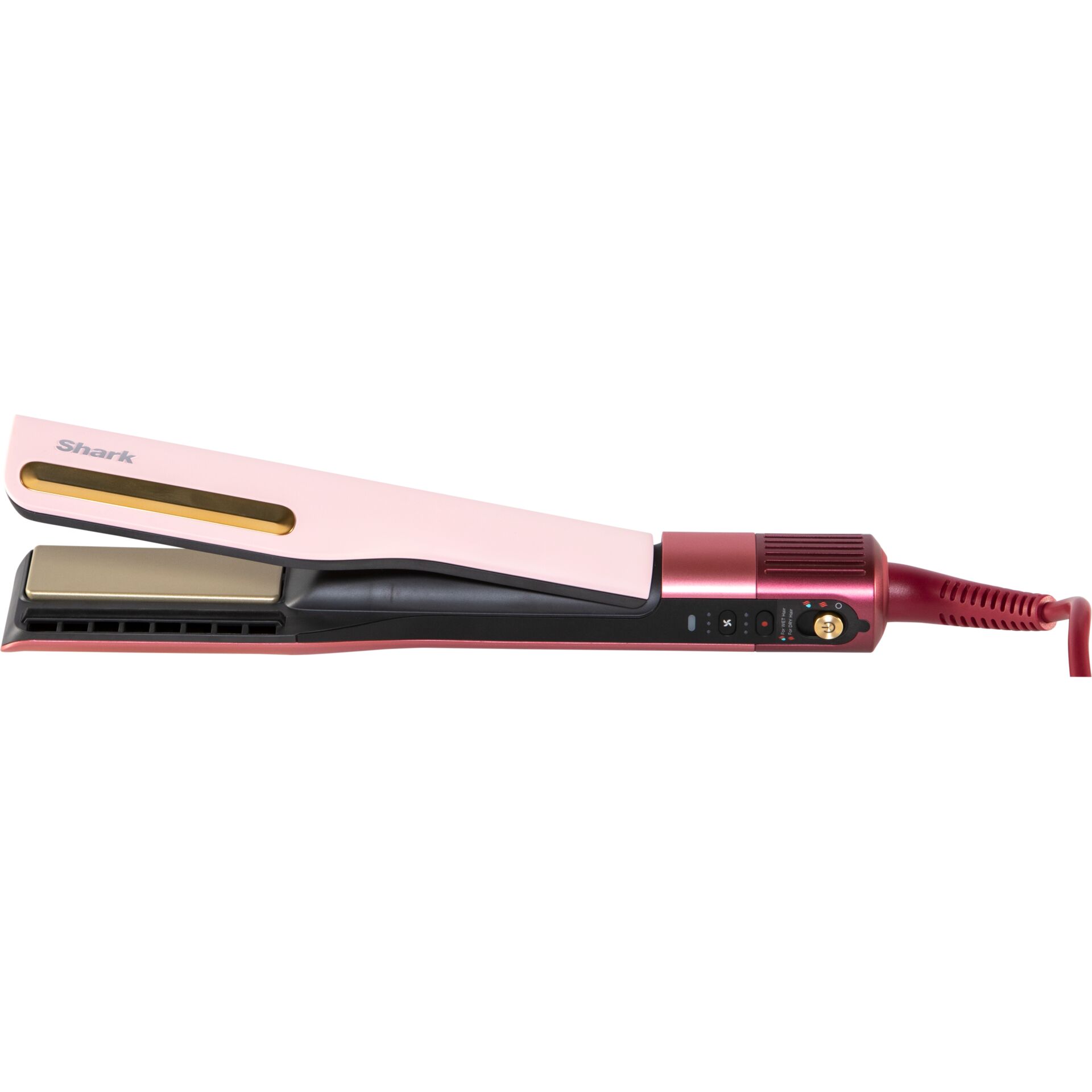 Haarglättestraightener, Glätteisen, Keramikplatten, rosa, Kabelanschluss