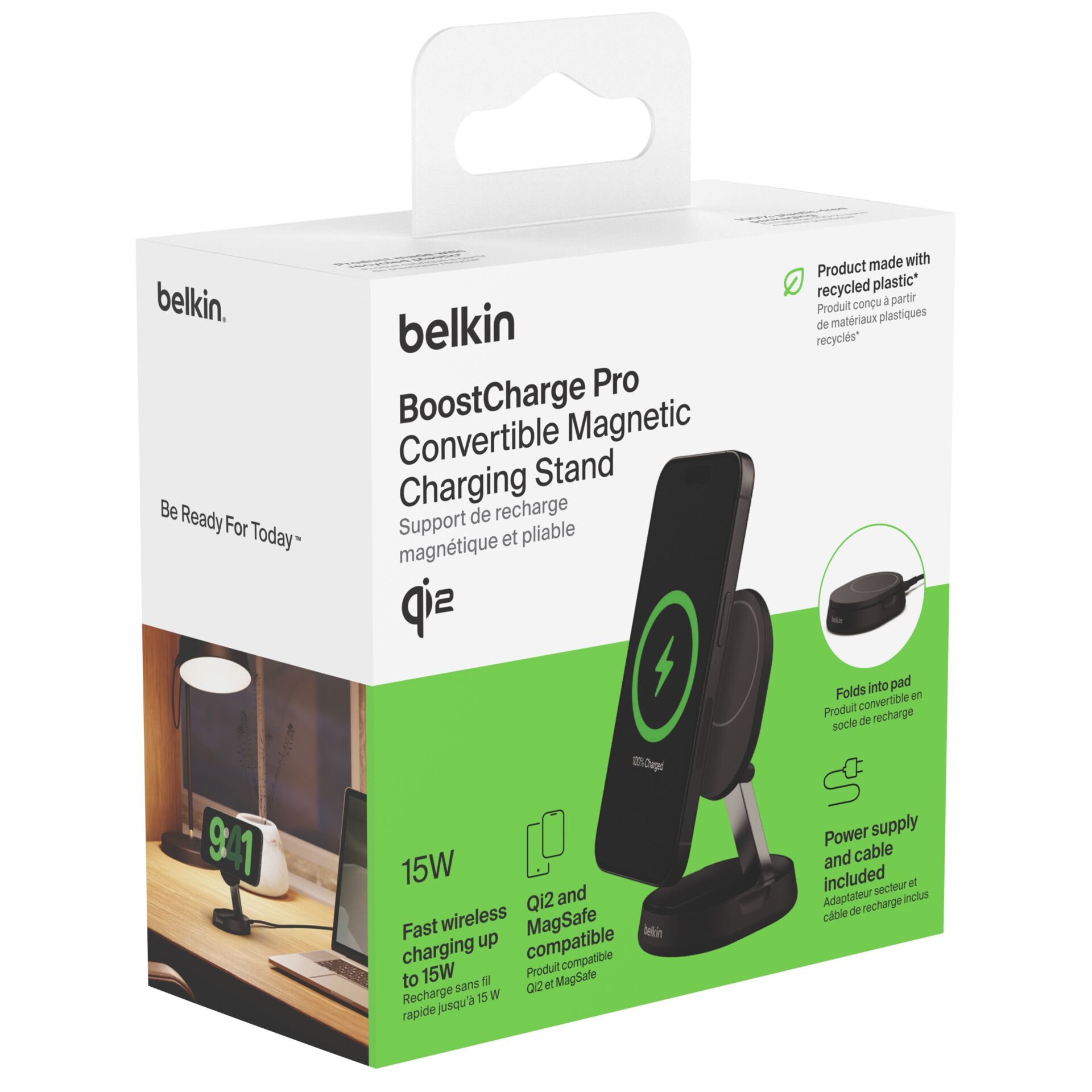 Belkin BOOST Charge Pro Qi2 15W  magnet.Ladestation sw.WIA008vfBK