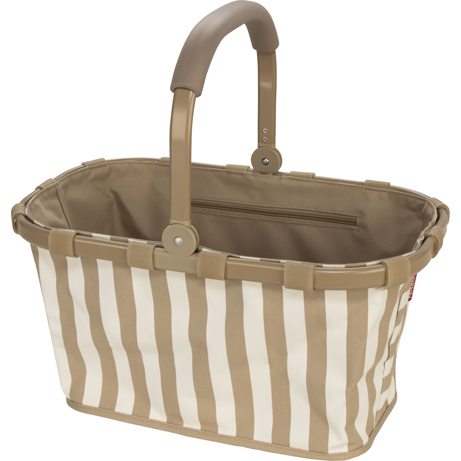 Strandtasche, Tragetasche, Streifenmuster, Beige, Tasche mit Griff