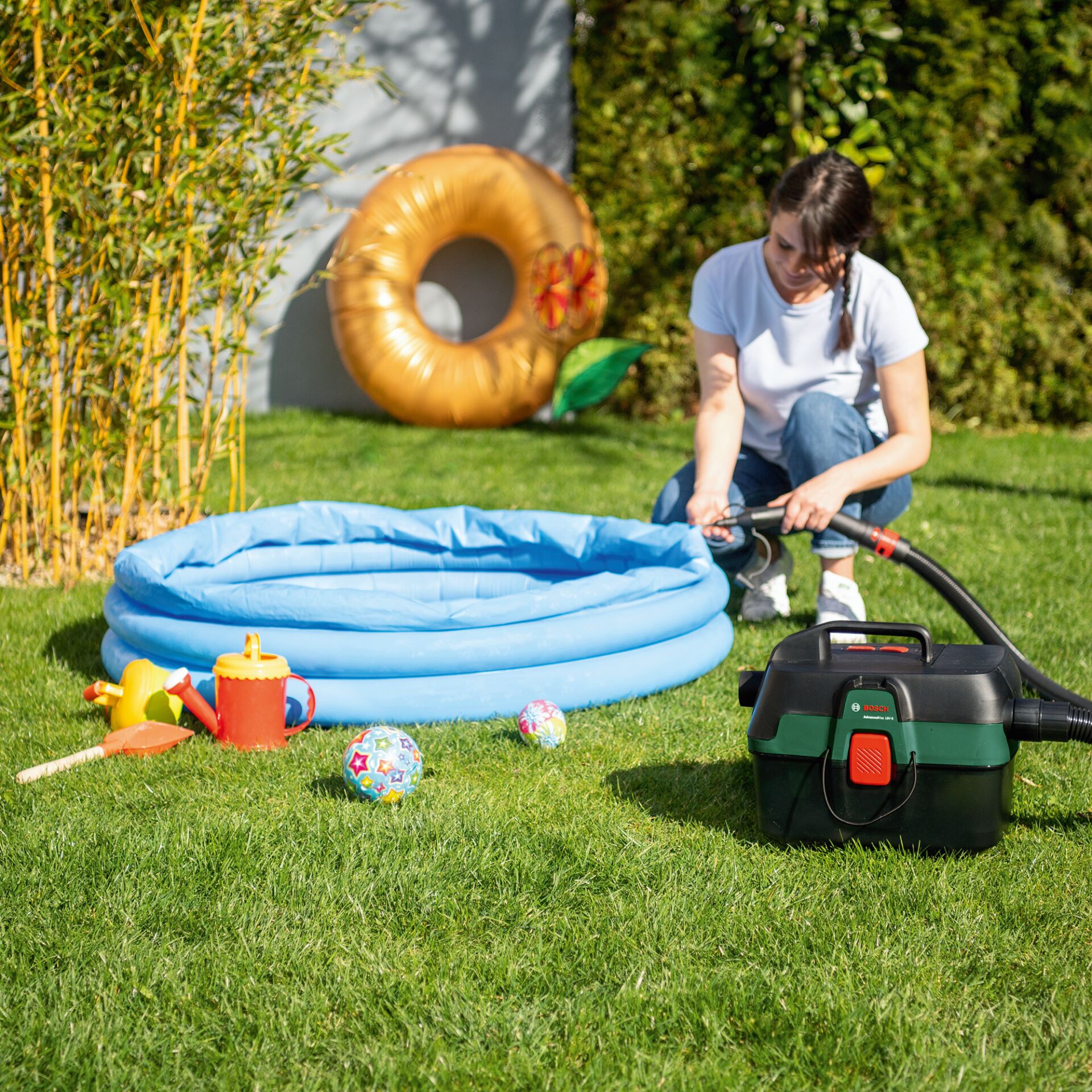 Gras, Rasen, Person, Hinterhof, E-Scooter