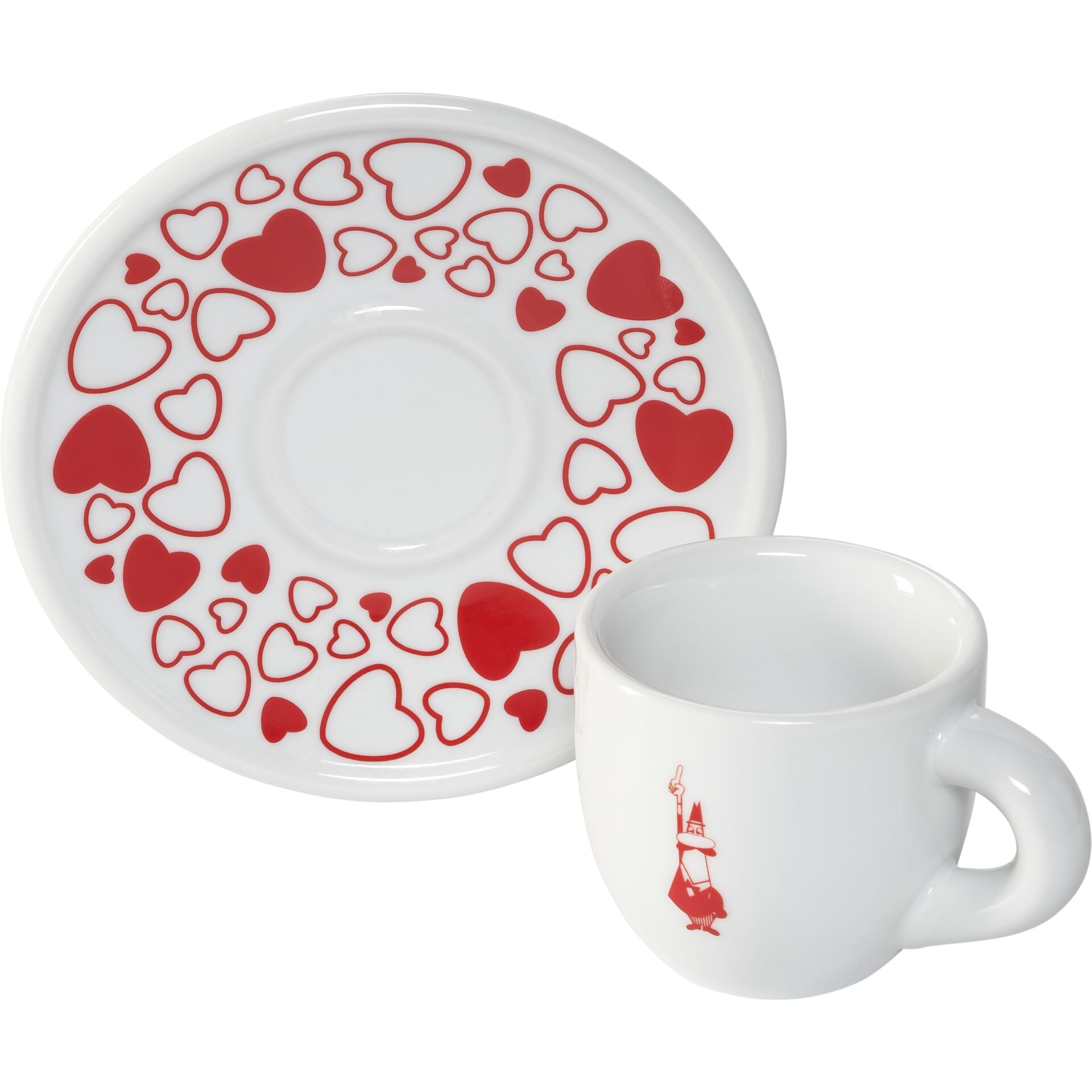 platten-set, teller, kaffee tasse, herzmuster, porzellan