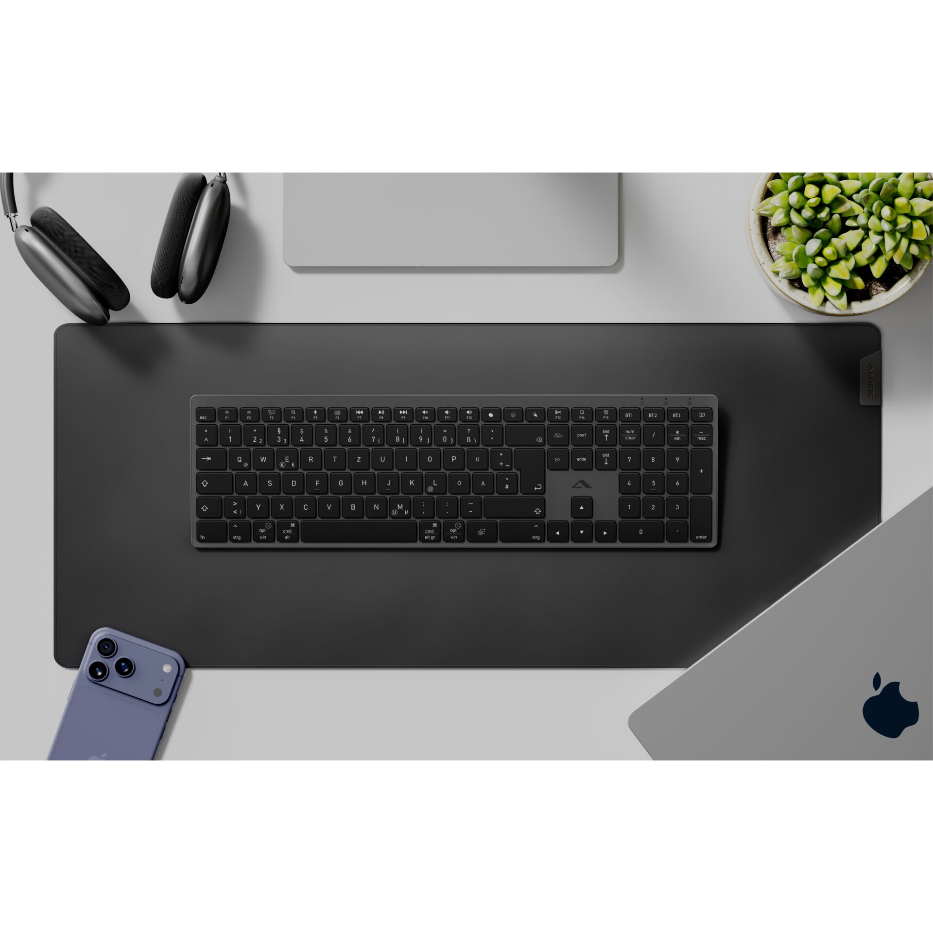 keyboard, macbook, desk setup, wireless keyboard, office desk