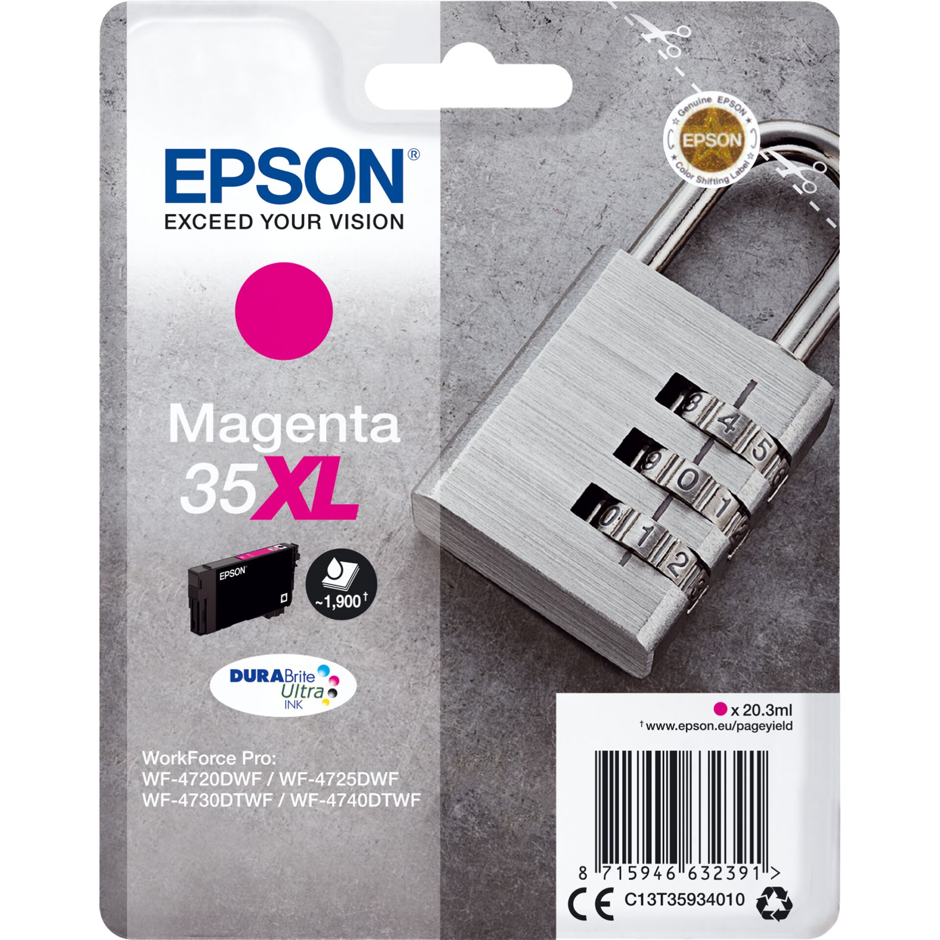 Epson Tintenpatrone magenta  DURABrite Ultra Ink 35 XL T 3593