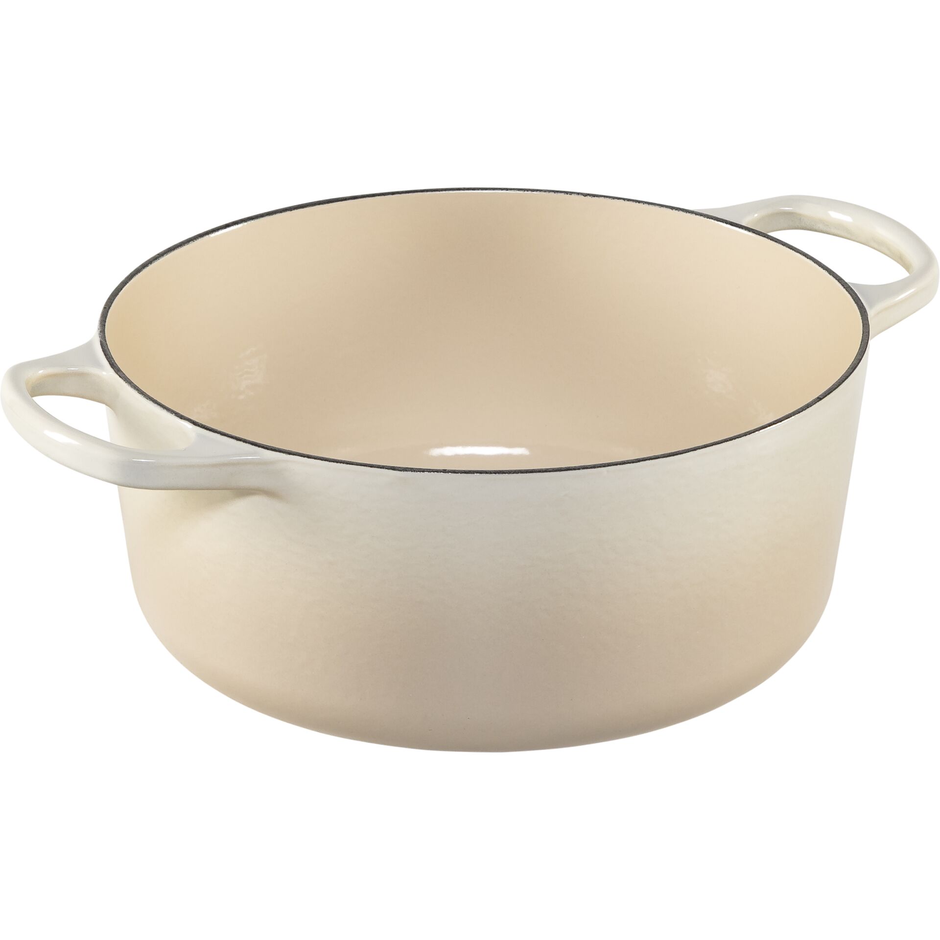 Kochtopf, Stieltopf, Rundtopf, Beige, Emailliert