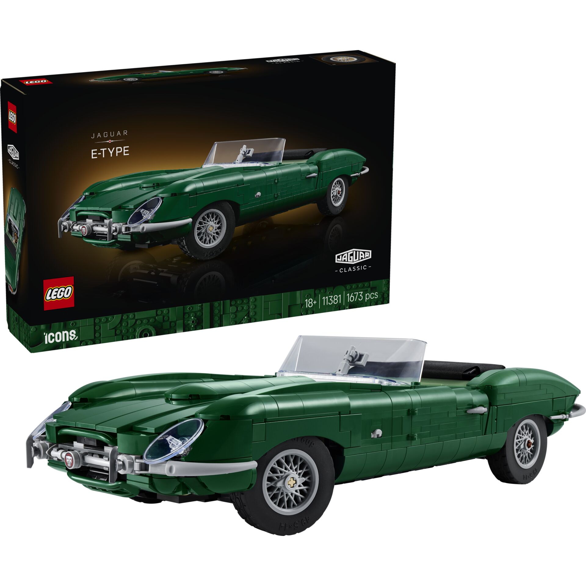lego, auto, grün, cabrio, e-type