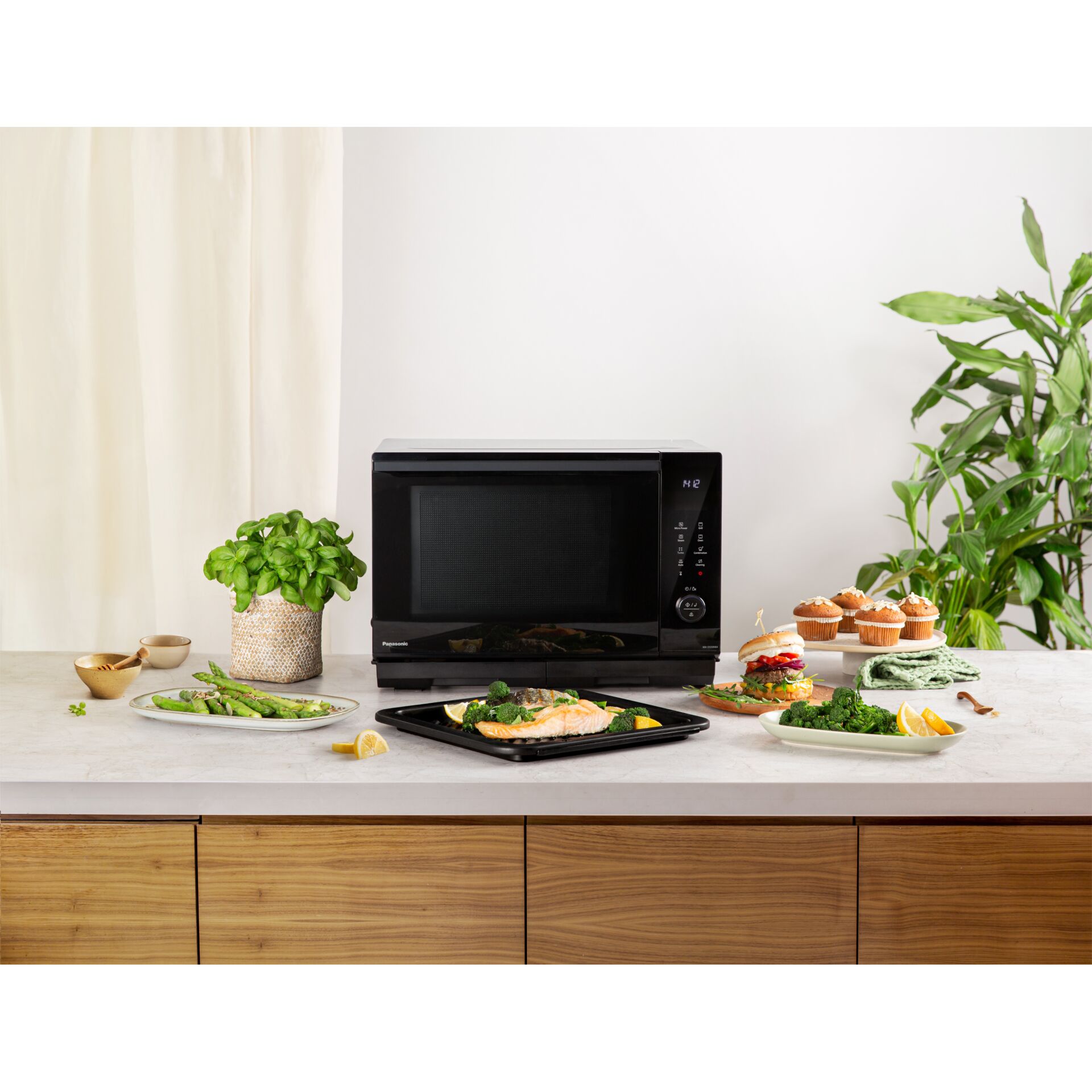 Mikrowelle, Mini-Backofen, Schwarz, Küchengerät, Platzsparend