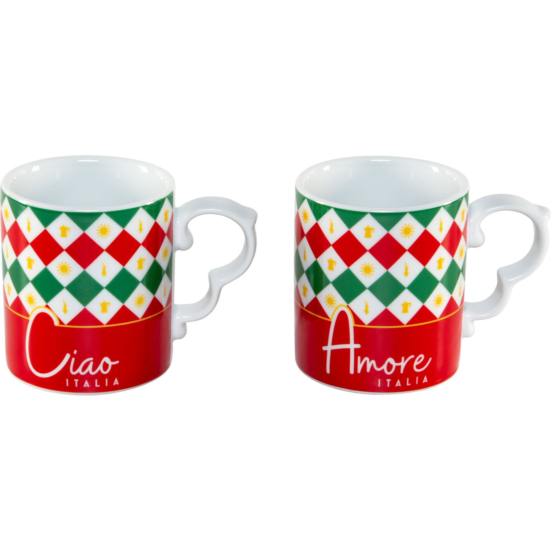 Kaffeeebecher, Muster, Rot grün, Italienisch, Tasse