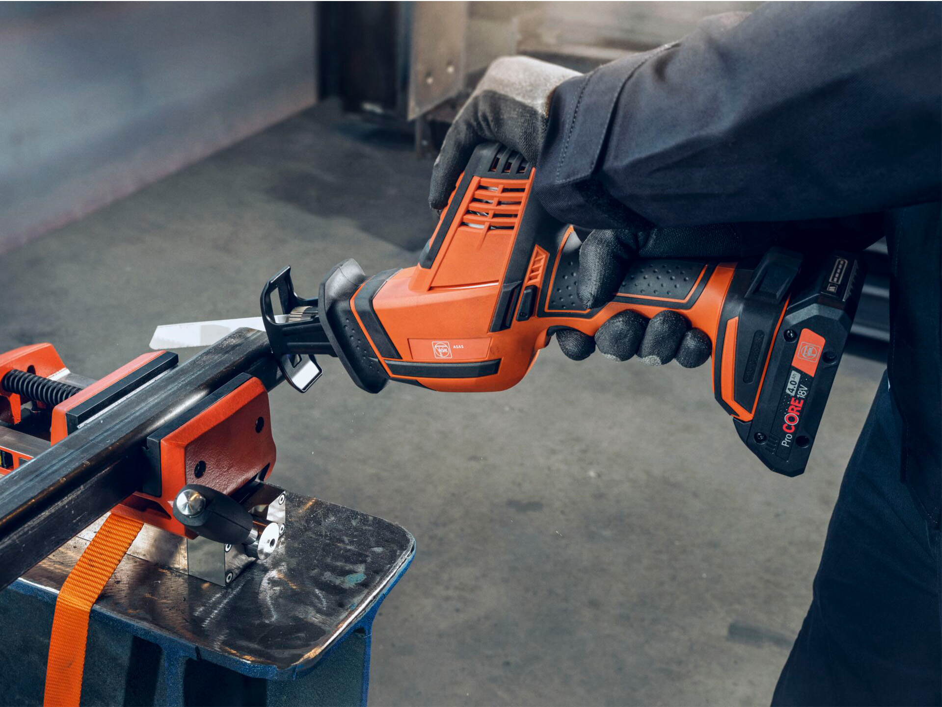 Stichsäge, Akku-Stichsäge, orange, Gehäuse, Werkzeug